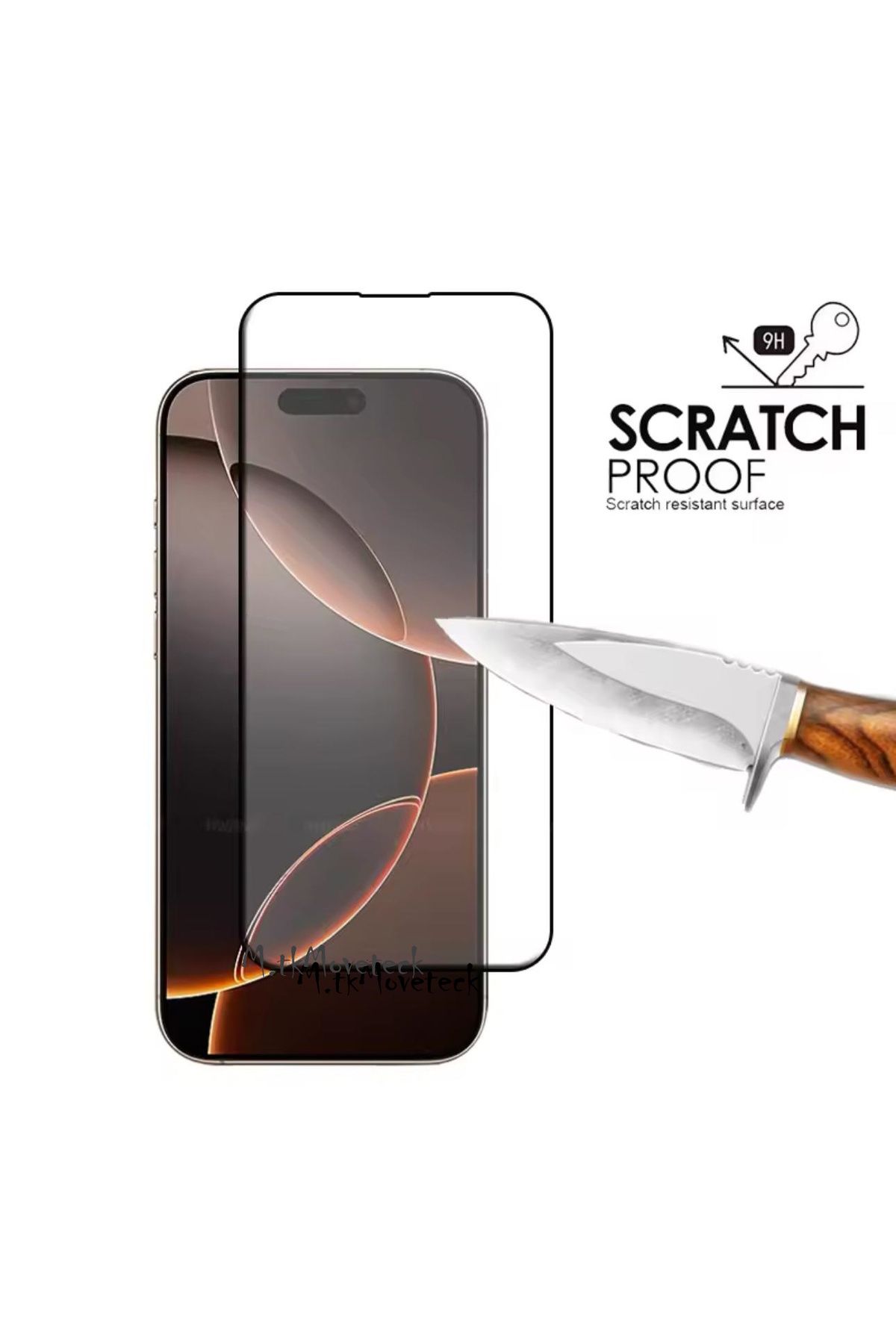 m.tk moveteck-For iphone 16 pro max compatible full cups glossy 5d screen protector shatterproof glass passifik screen glass with glue 2
