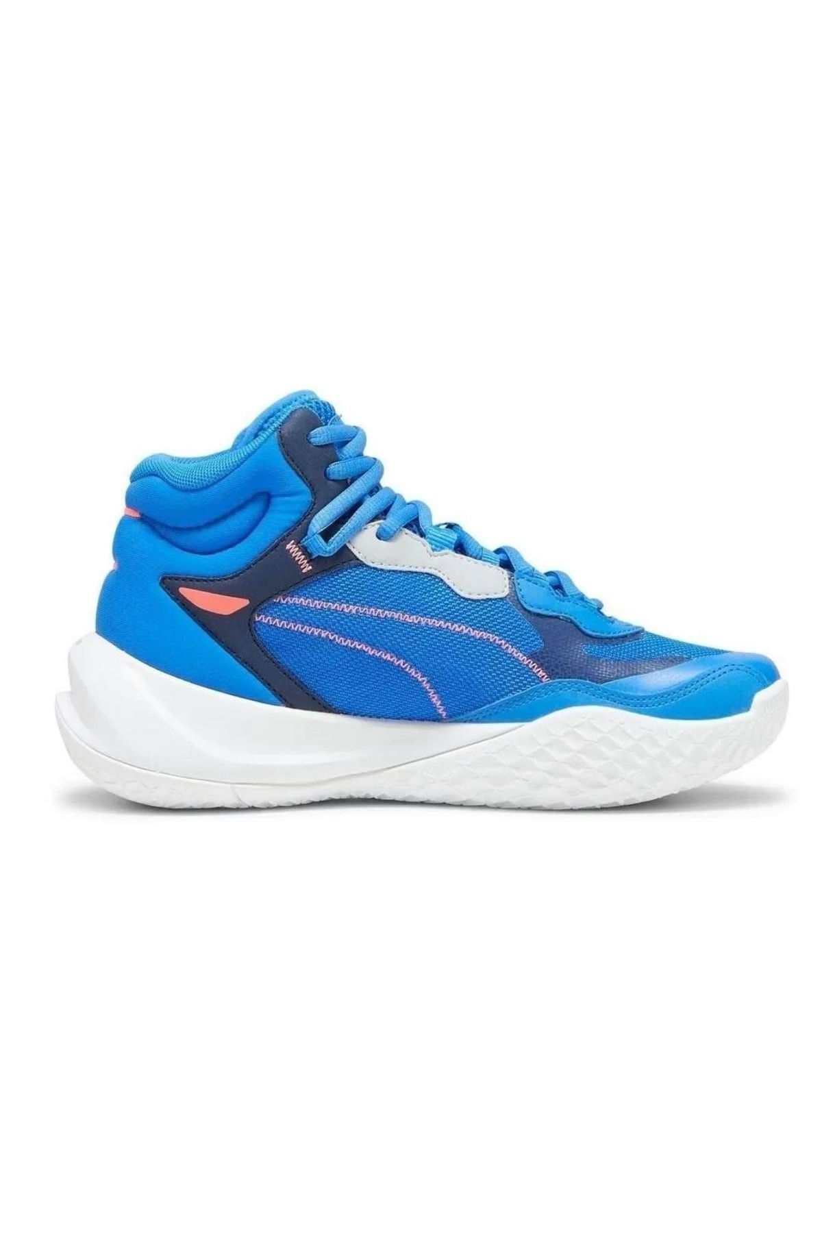 کفش تناسب اندام آبی مردانه و زنانه Playmaker Pro Mid Jr 378330 08 بسکتبال Puma