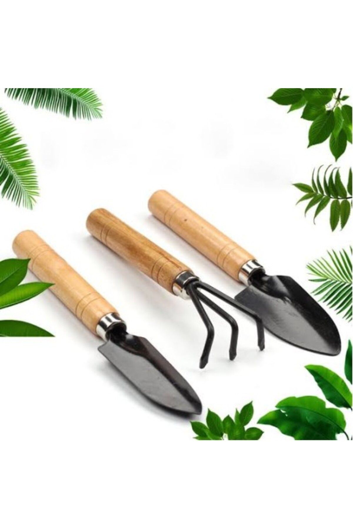 BellevieStore Mini Ahşap Hobi Bahçe Seti 3 Adet