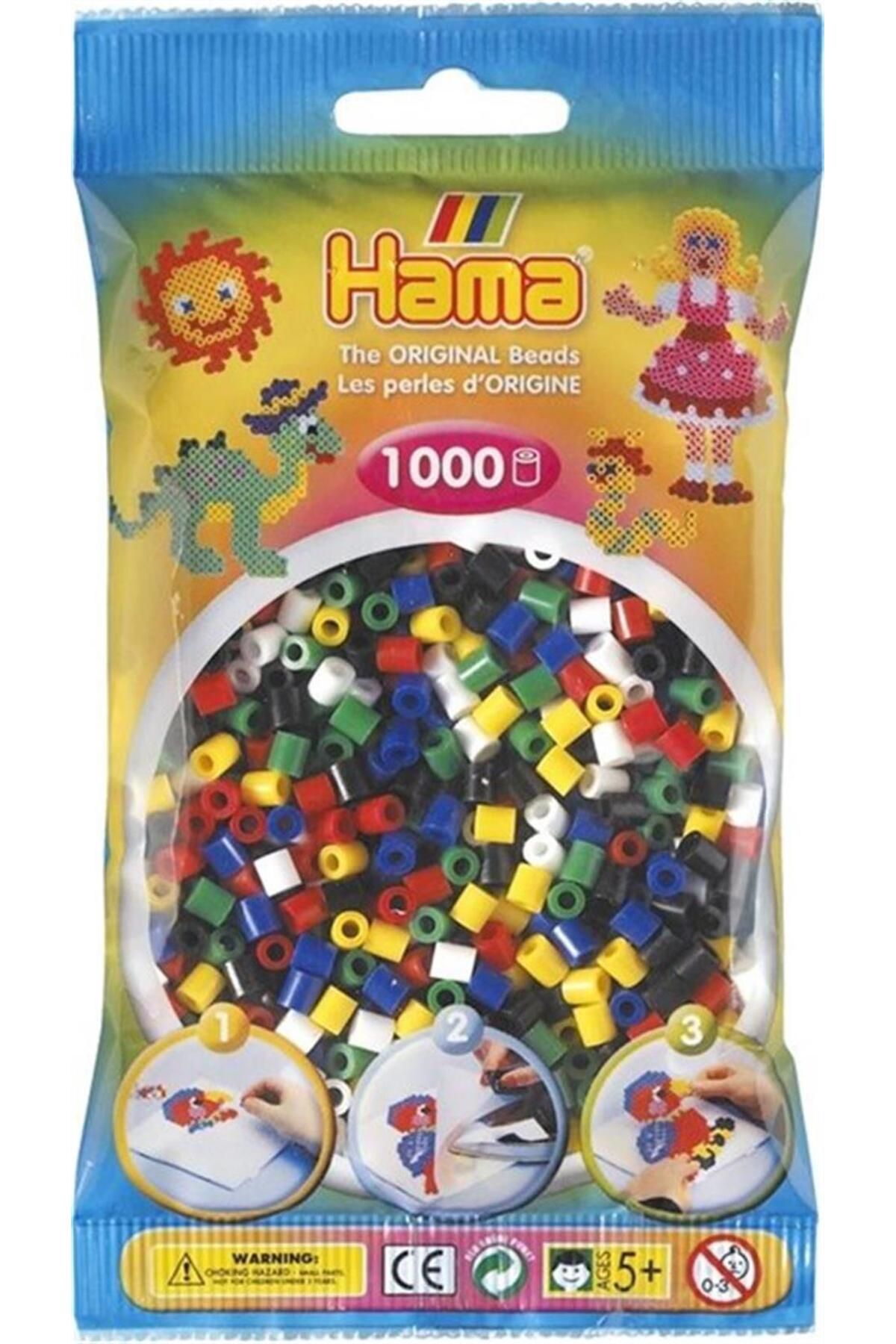 Hama Midi Boncuk 1.000'lik - 6 Temel Renk