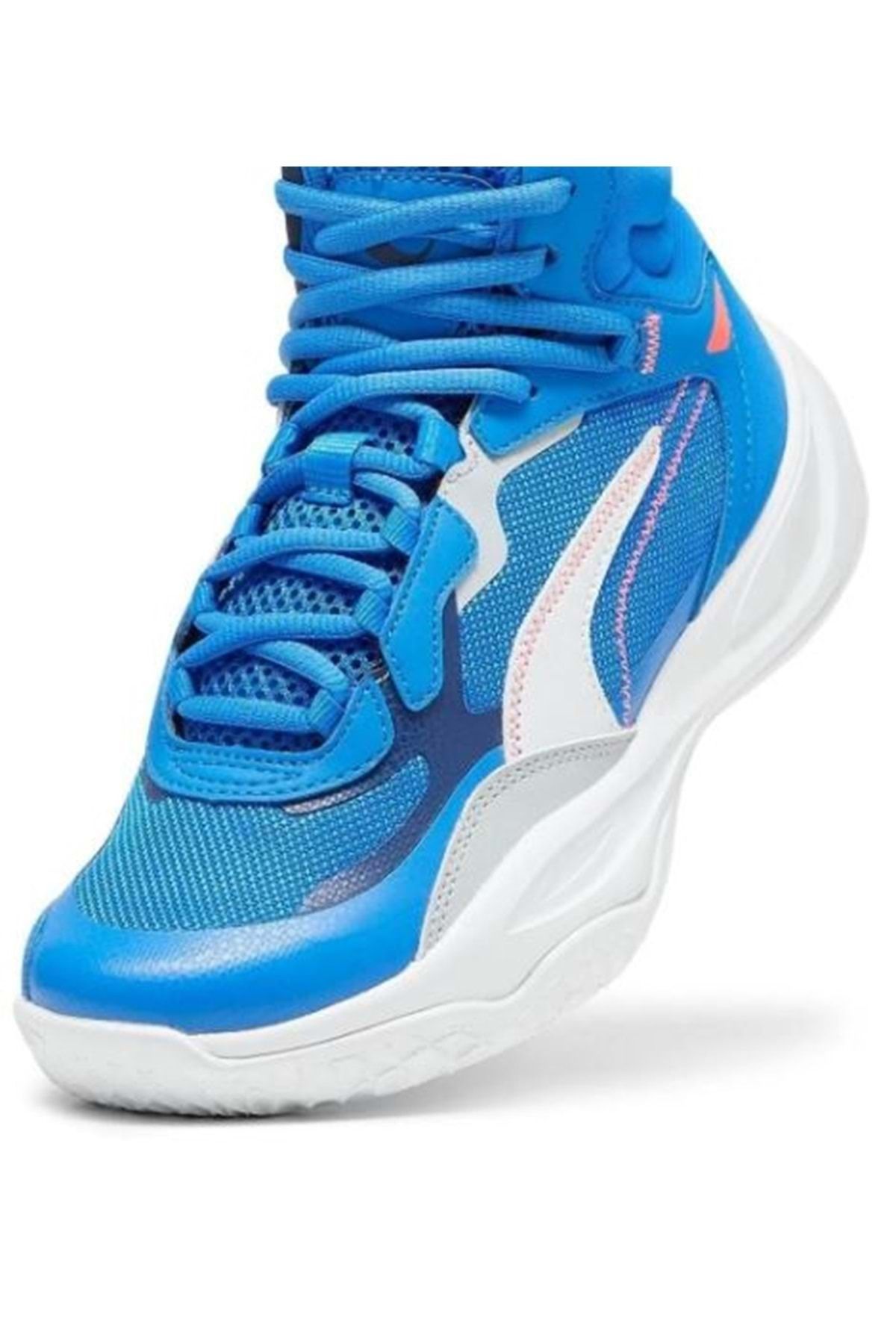 کفش تناسب اندام آبی مردانه و زنانه Playmaker Pro Mid Jr 378330 08 بسکتبال Puma