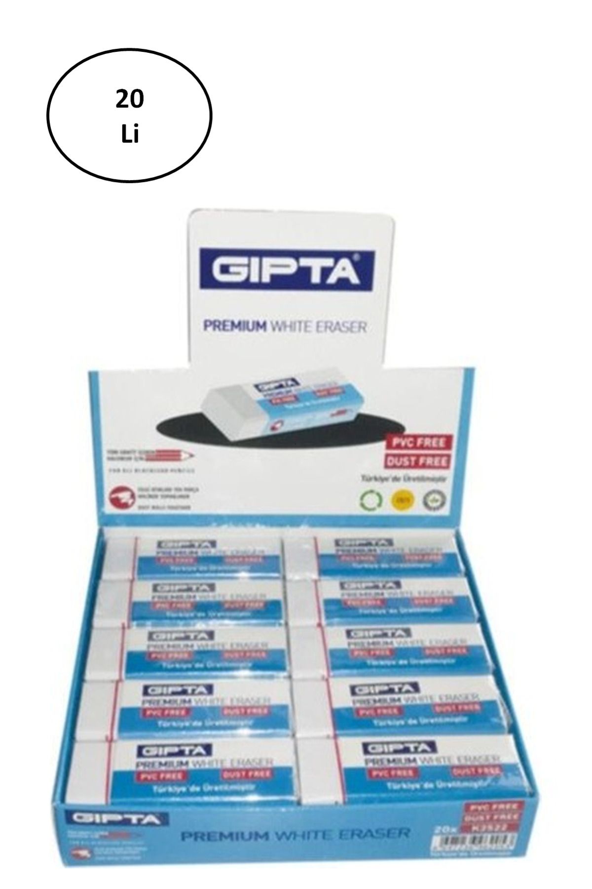 Angoravi Gıpta Silgi 20'Li Pvc Dust Free Beyaz 4-K252200-5001 20'li