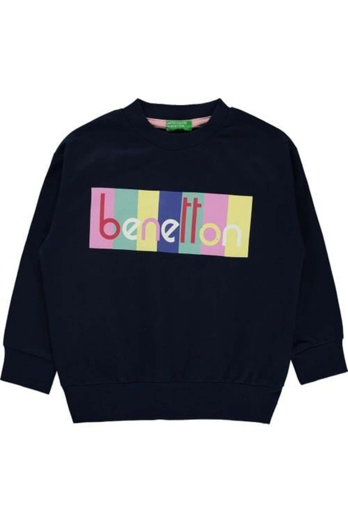 سویشرت آبی دخترانه و بچگانه اورجینال Benetton