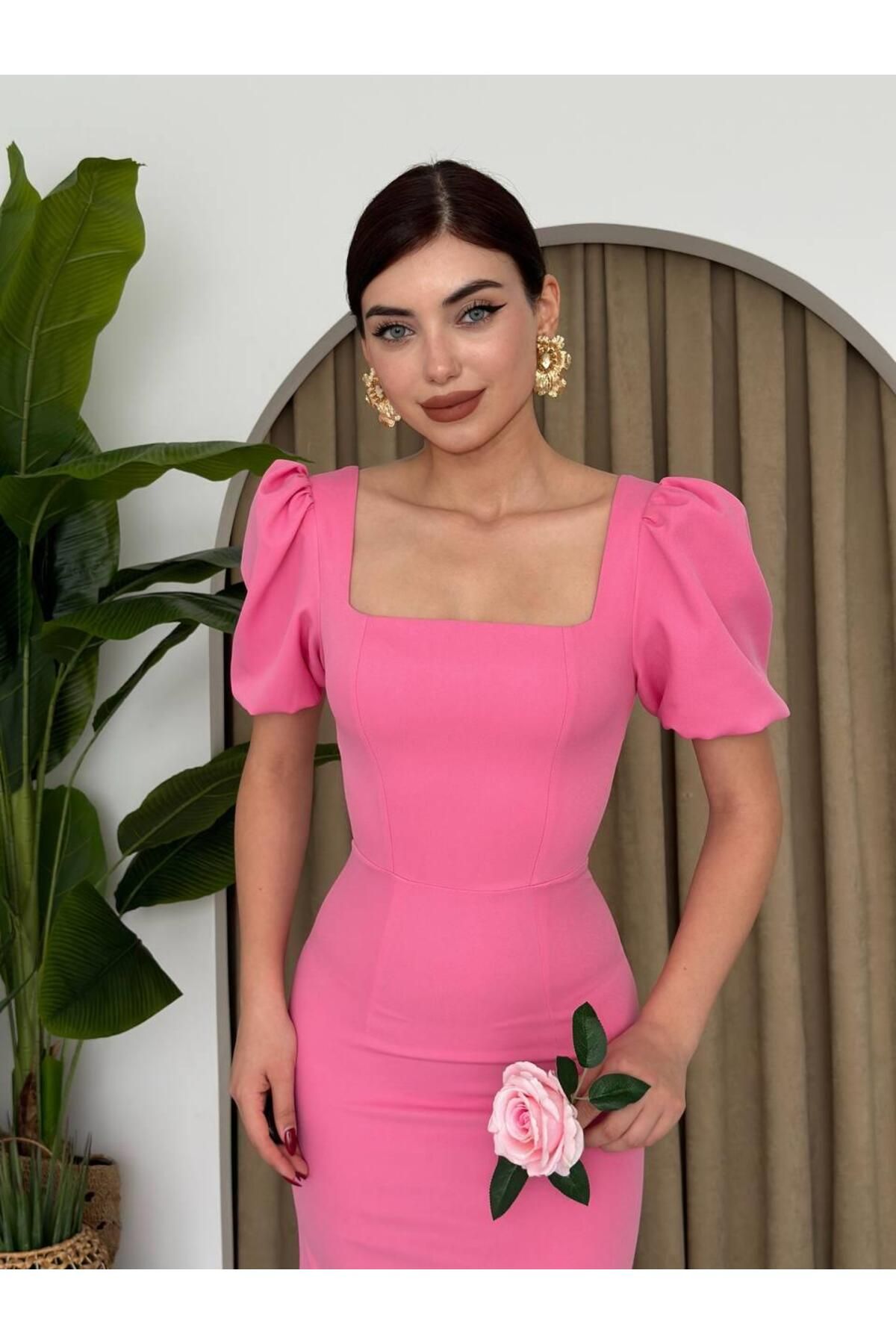 conconmoda-Rochie Maya cu maneci lungi cu balon 3