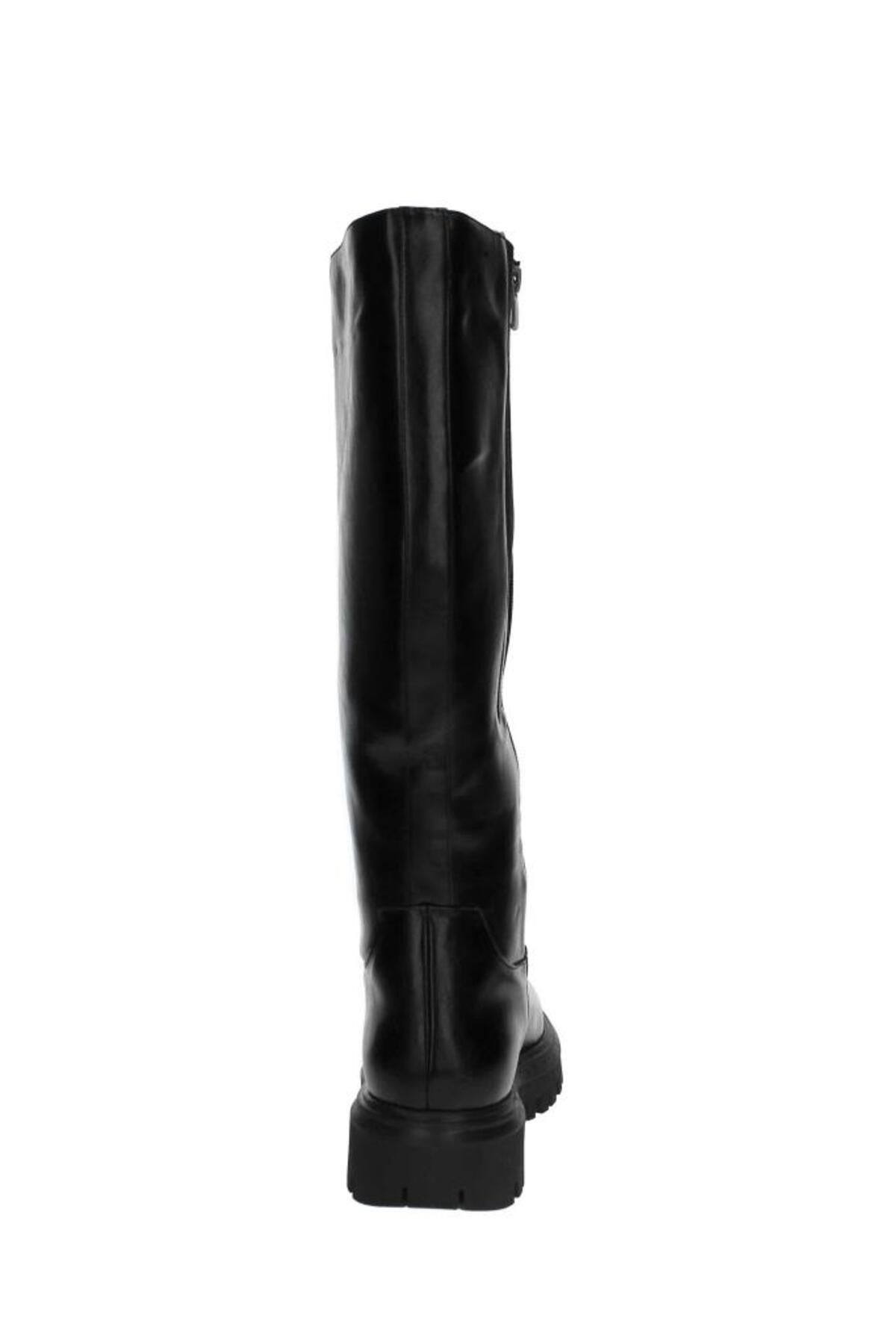 ETERNAL-Dámské černé kozačky se zipem a elastickým širokým lýtkem, šířka lýtka 50 cm 4