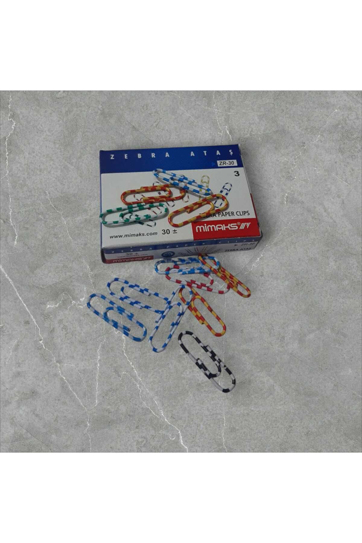 Mimaks-Zebra Patterned Paper Clip Colorful Covered Design 1