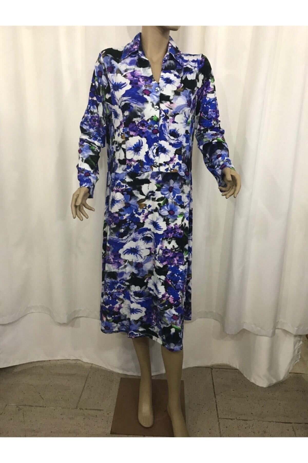 NENA COLLECTION-Home Dress-1537 Saks Blue Floral 4