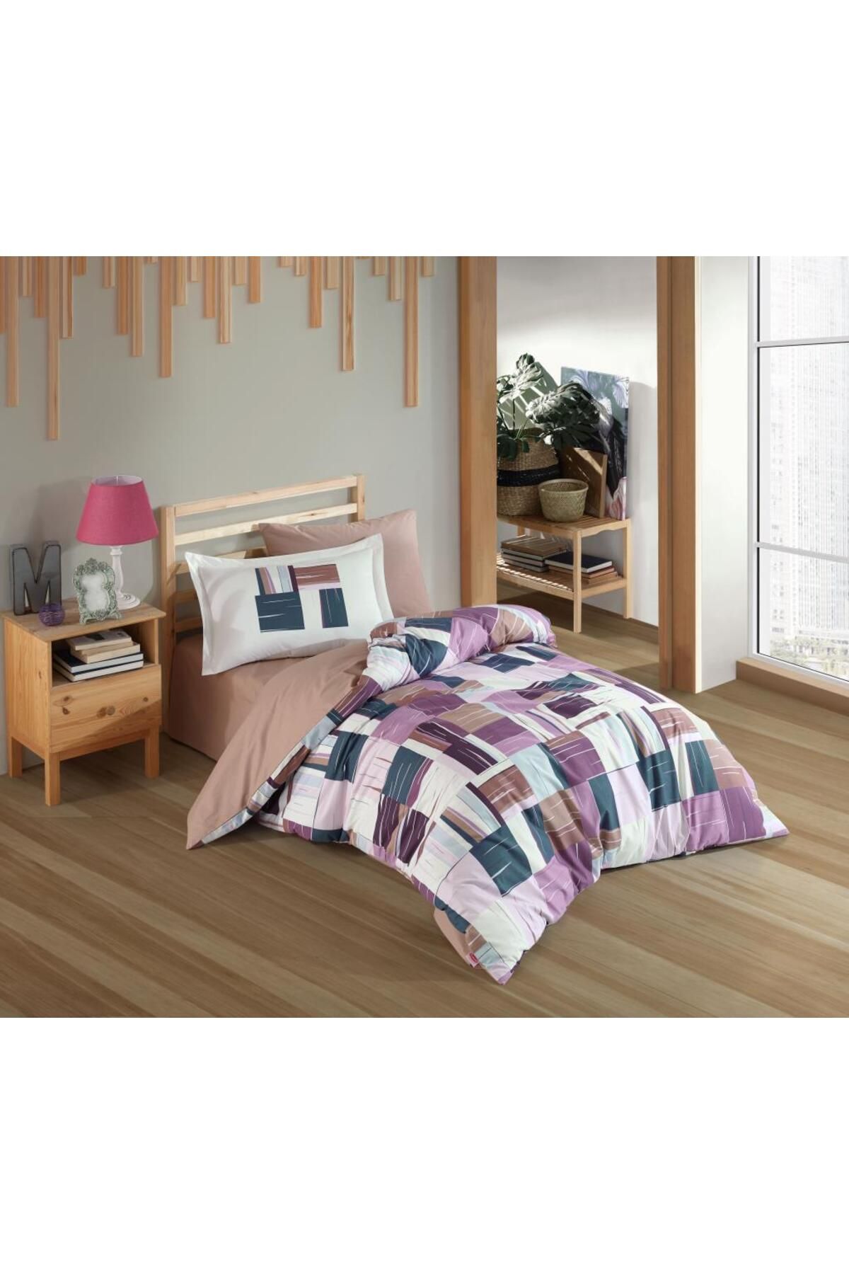 FAYMEM GLOBAL Tek Kişilik Poplin Nevresim Takımı Dream Bordo
