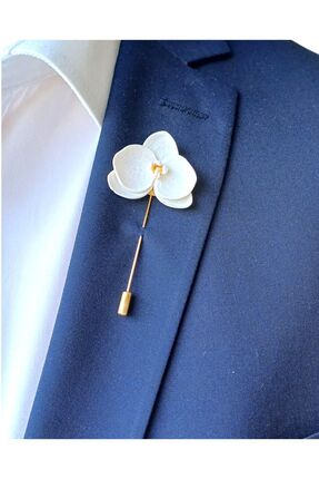 CREATİVESHOP Orkide Sağdıç Damat Yaka Iğnesi, Damat Yaka Çiçeği, Düğün Aksesu...