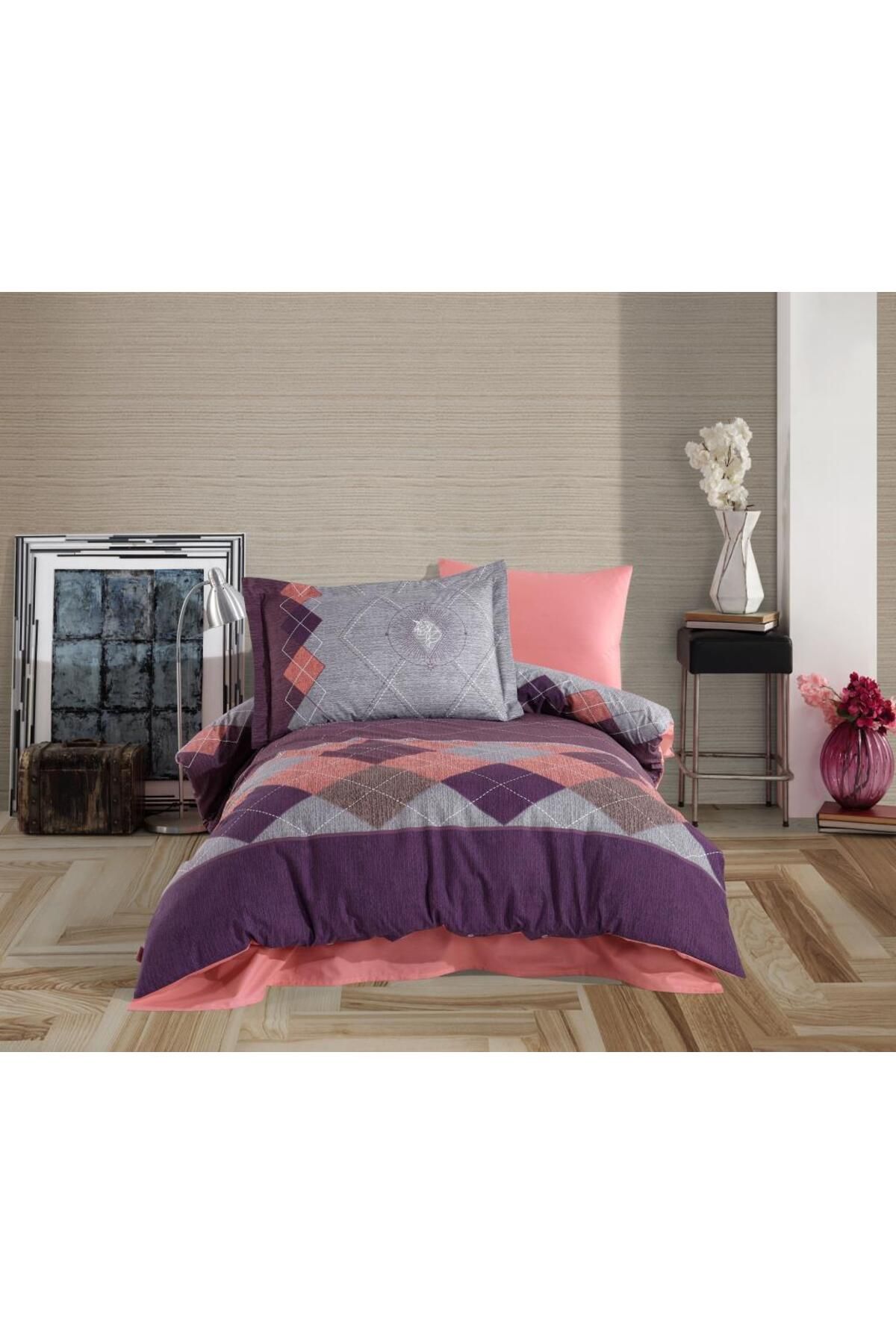 FAYMEM GLOBAL Tek Kişilik Poplin Nevresim Takımı Carilla Pembe