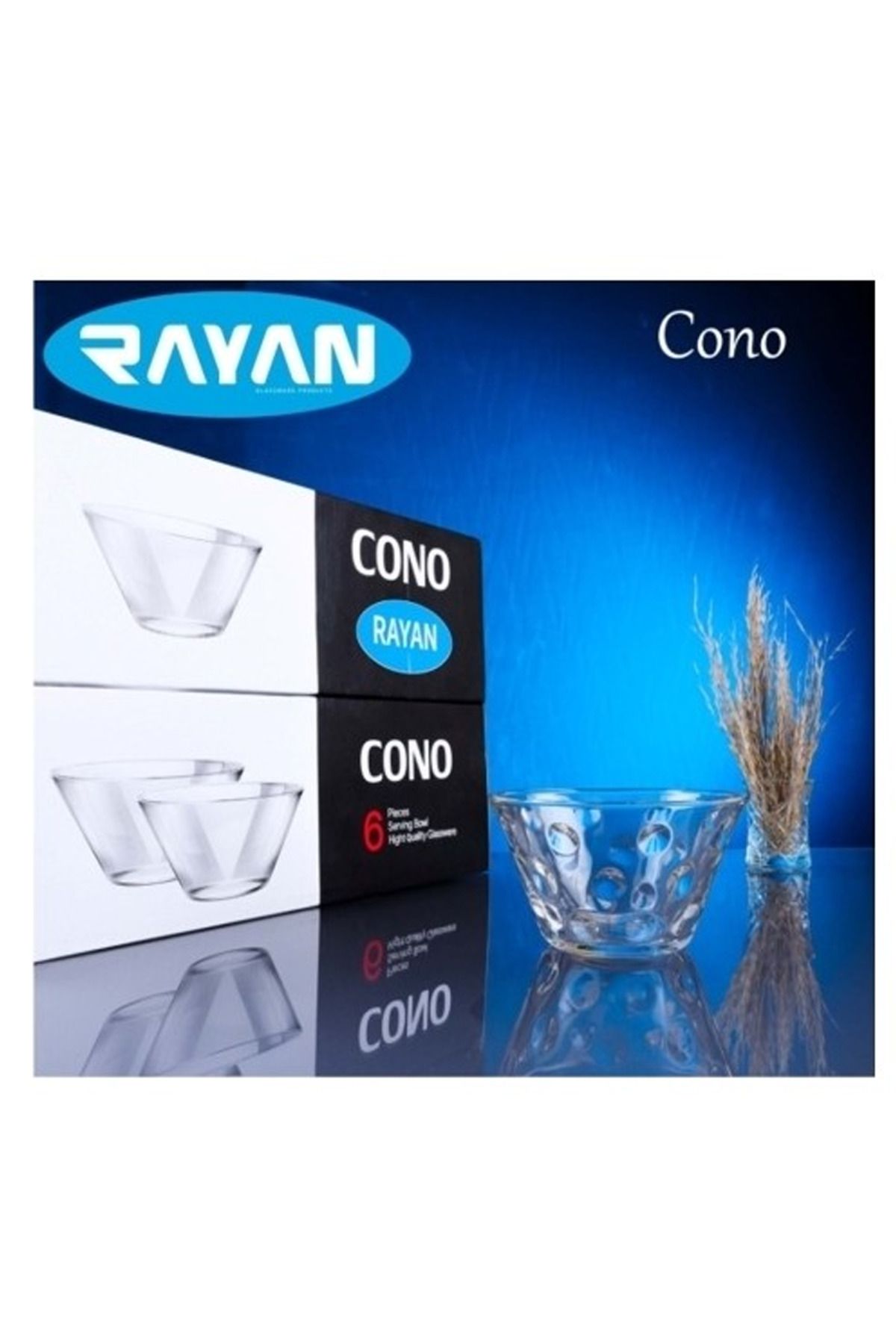 biltekno Cono Maria 6'lı Büyük Cam Kase Royaleks-69816