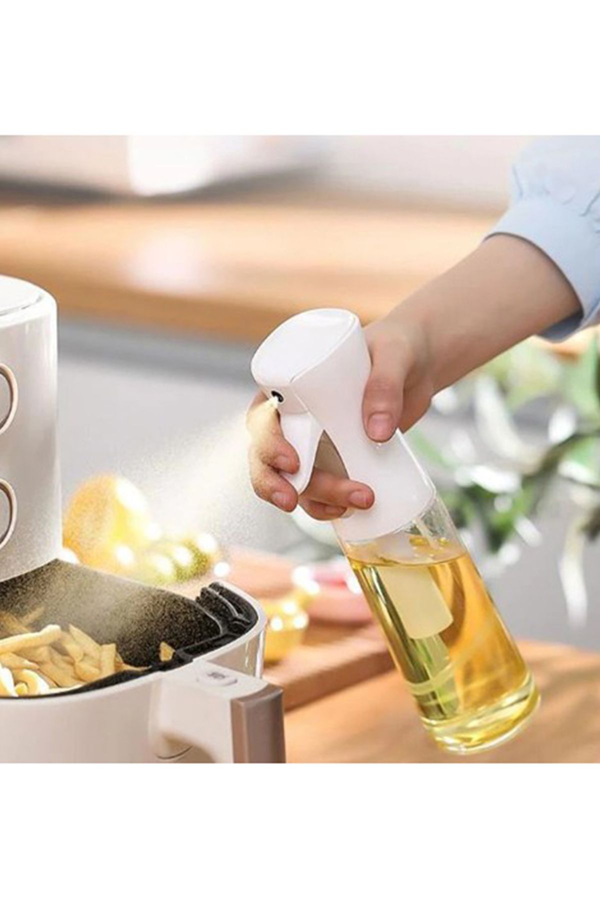 MR RZN STORE Zeytinyağı Limon Cam Sprey Şişesi Cam Yağ Püskürtücü Yağdanlık Airfryer Tasarruf 200 ml