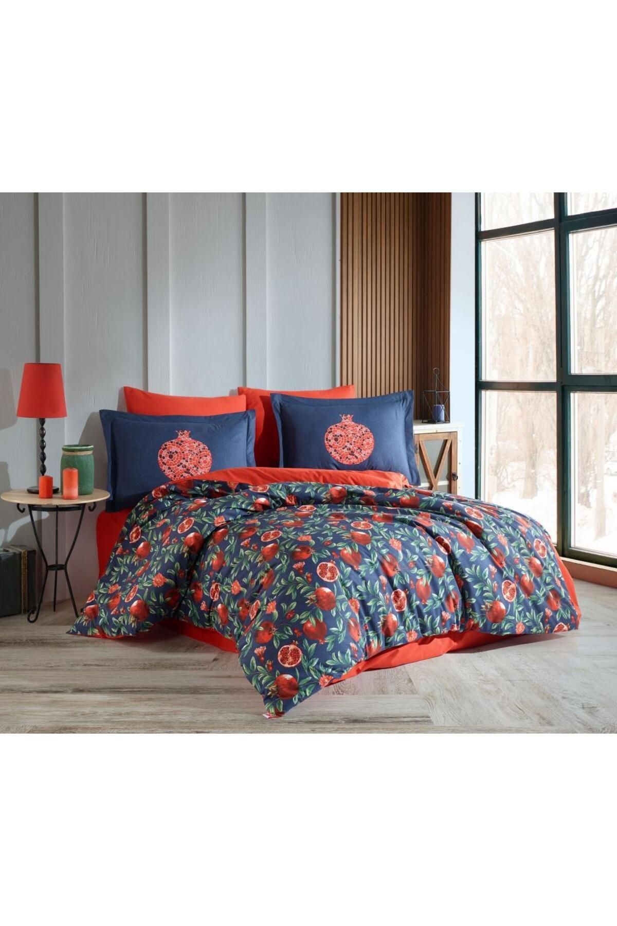 FAYMEM GLOBAL Çift Kişilik Poplin Nevresim Plenty Kırmızı