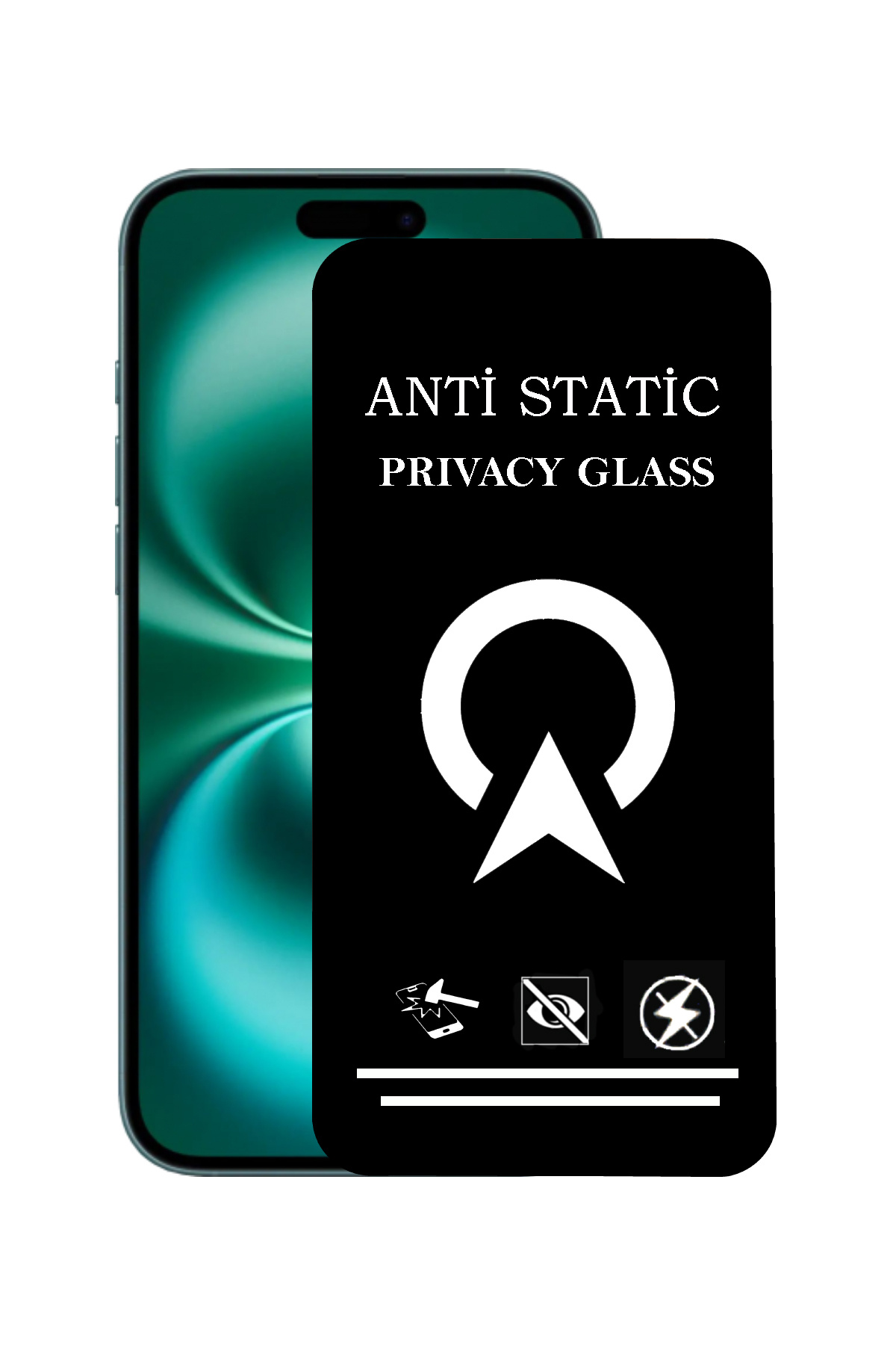 Apple iPhone 16 Plus Tam Kaplayan Anti Statik Görünmez Safir Ekran Koruyucu Hayalet Cam  Uyumlu