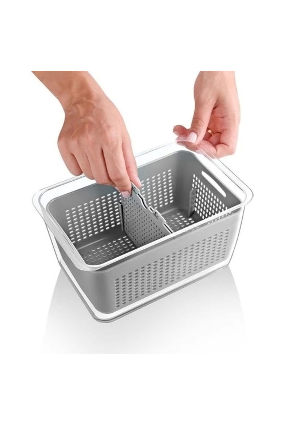 VaryaMoll-9 Lt Fruit and Vegetable Storage Container - Organizer with Lossa Strainer and Compartment 3
