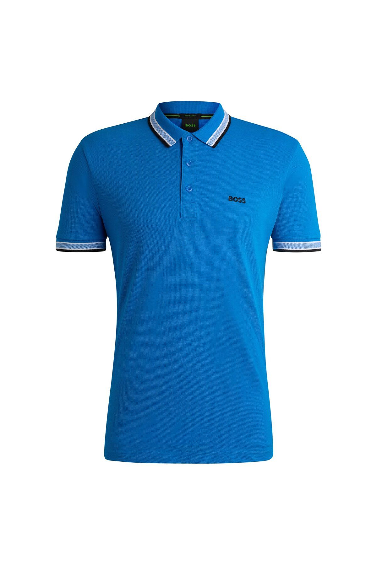 تی شرت یقه پولو آبی مردانه لوگوی رنگ کنتراست پنبه چوگان yaka t shirt BOSS