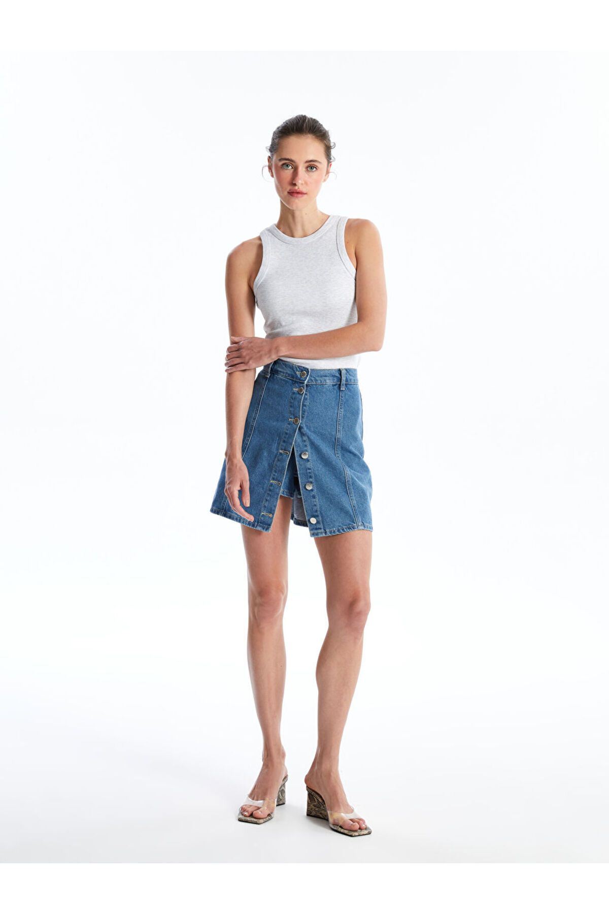 LC Waikiki Yeni Sezon Standart Fit Kadin Jean Sort Etek - S4EJ78Z8