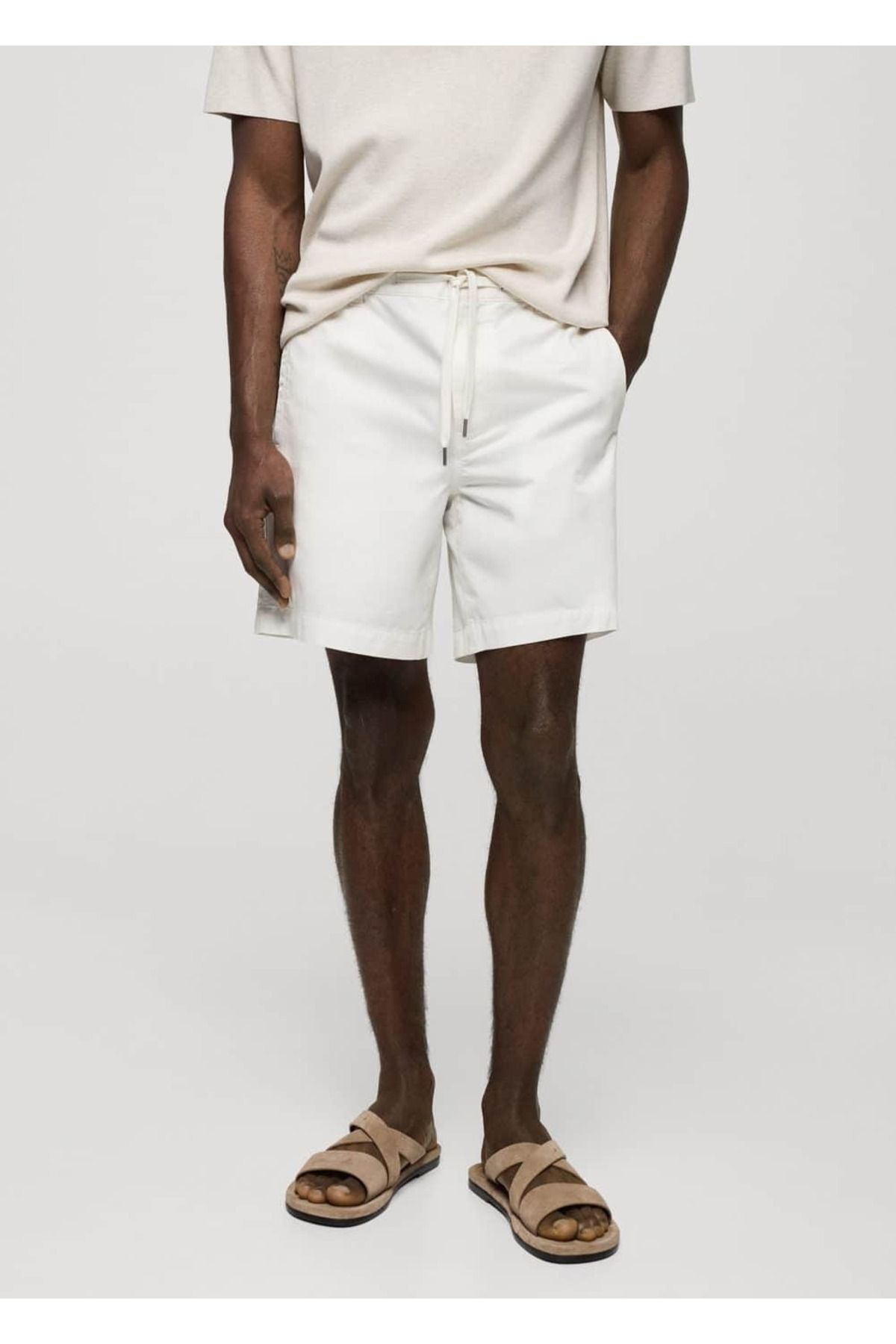 MANGO Man-100% Cotton Drawstring Bermuda Shorts 1