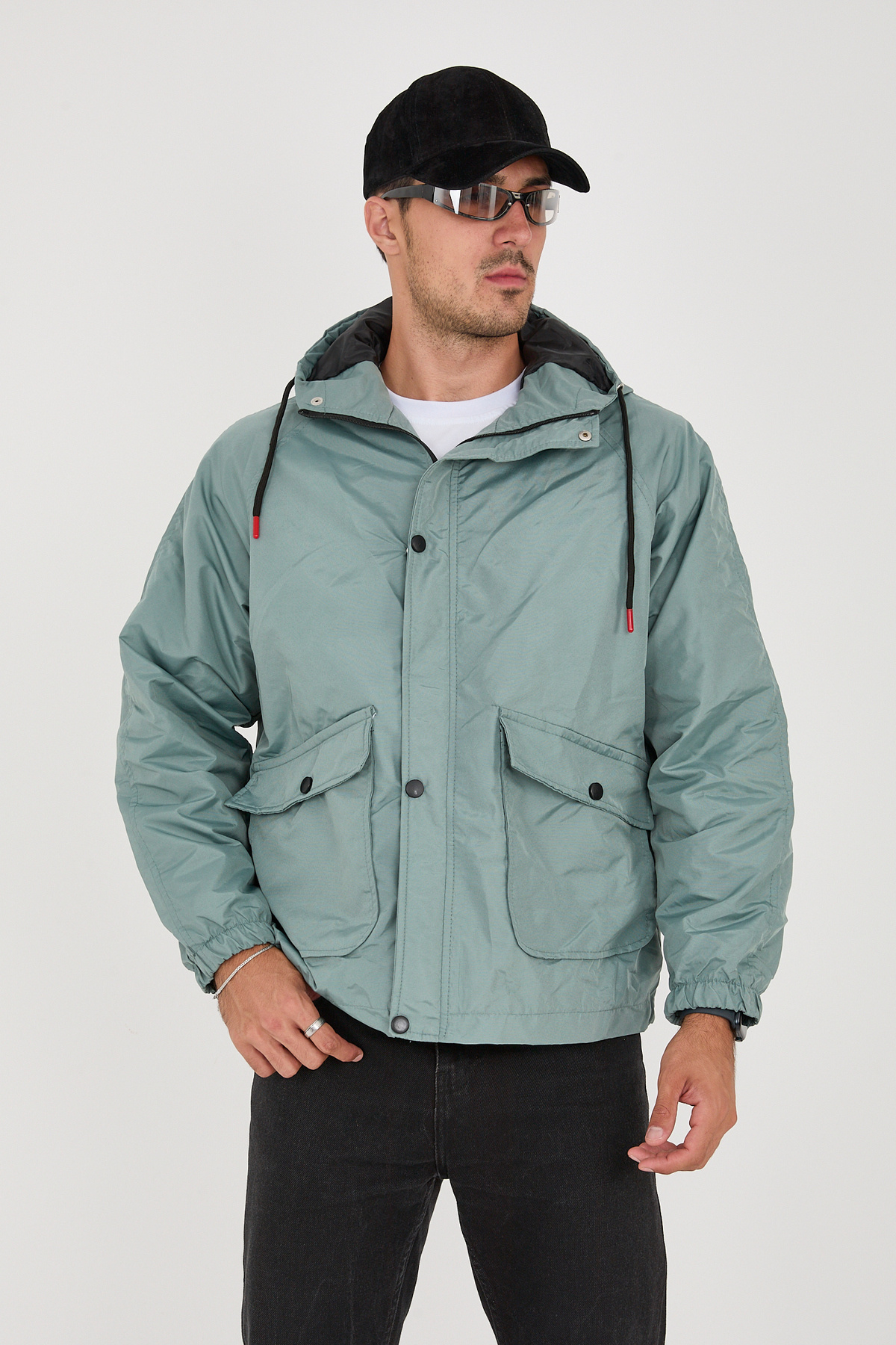 Erkek OVERSİZE Mevsimlik Mont Su ve Rüzgar Geçirmez Oversize Ceket — سبز OVR