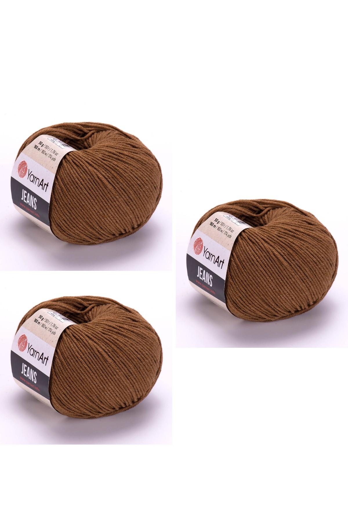 Yarn Art Jeans 40 Light Brown Amigurumi Knitting Rope Cardigan Knitting Rope Baby Rope Punch Rope 3-Pack