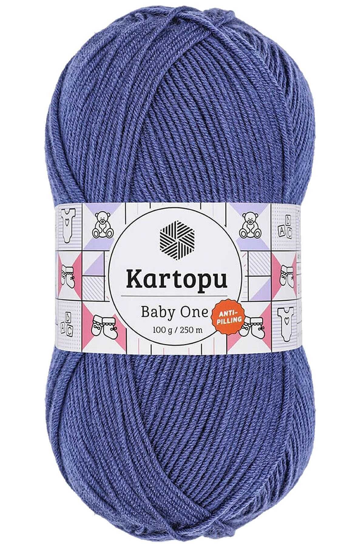 EpicMart 1 Adet Baby One Tüylenmeyen El Örgü İpi Yünü Açık Lacivert K604