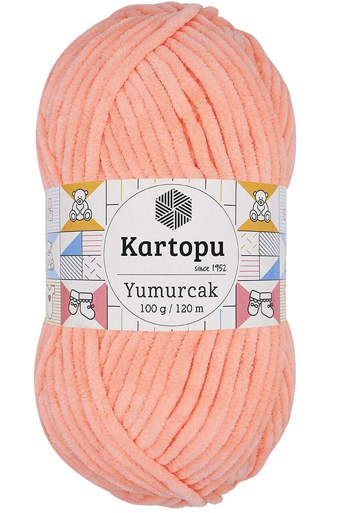 Kartopu 1 Adet Yumurcak Kadife El Örgü İpi Somon K218