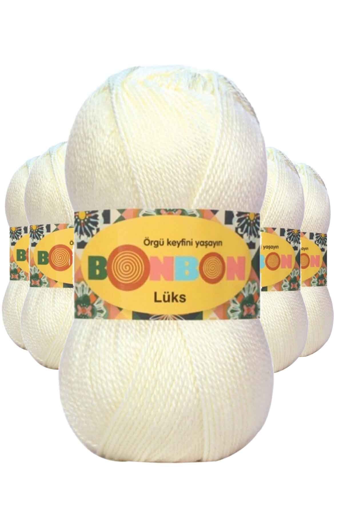 BONBON 5 Adet Lüks Patik İpi Yünü Ekru 98300