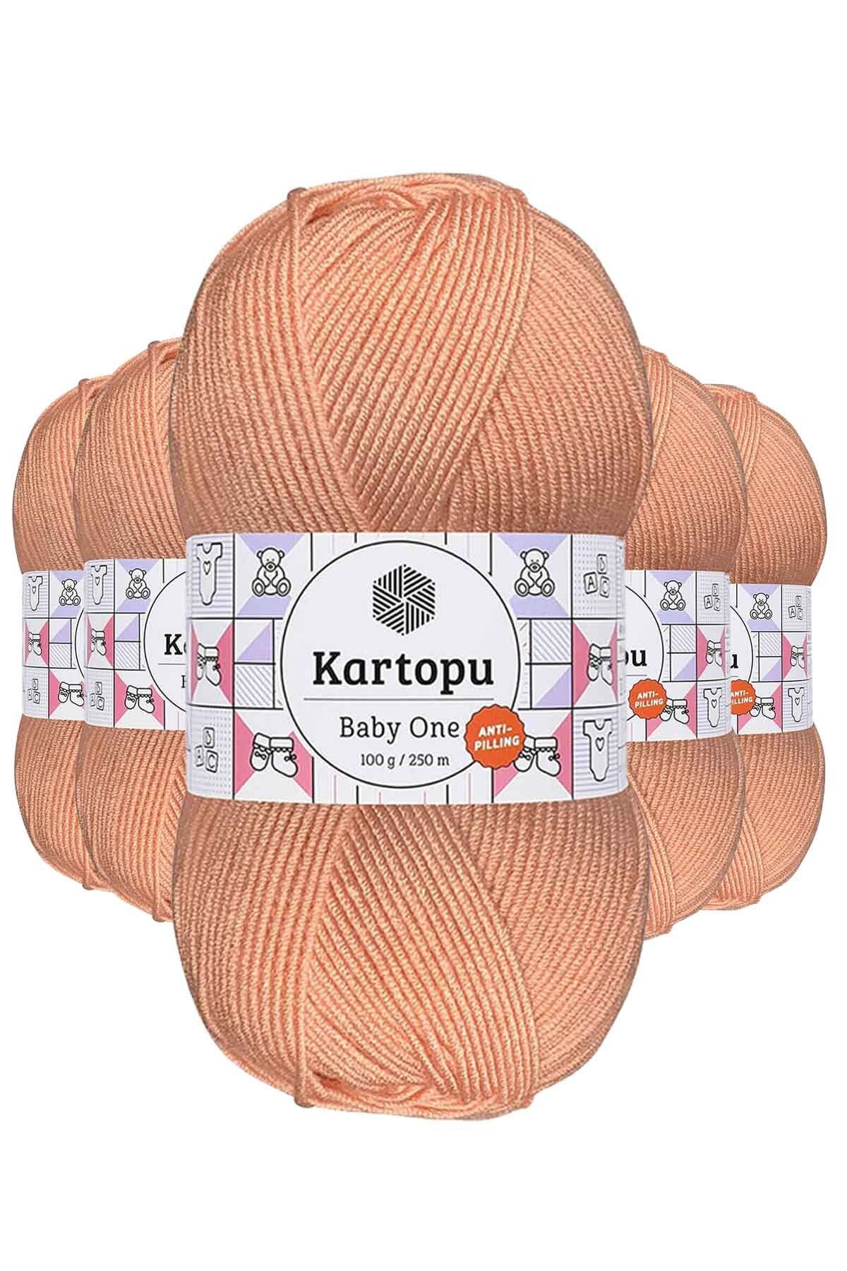 Kartopu 5 Adet Baby One Tüylenmeyen El Örgü İpi Yünü Yavruağzı K253