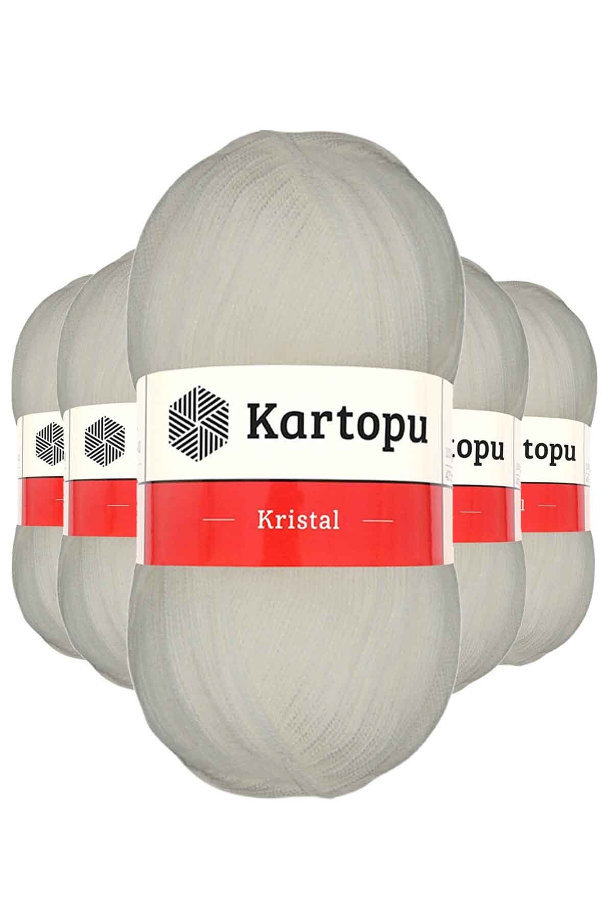 Kartopu-5 Pieces Ecru Colored Crystal Double Layer Knitted Loofah K013 1