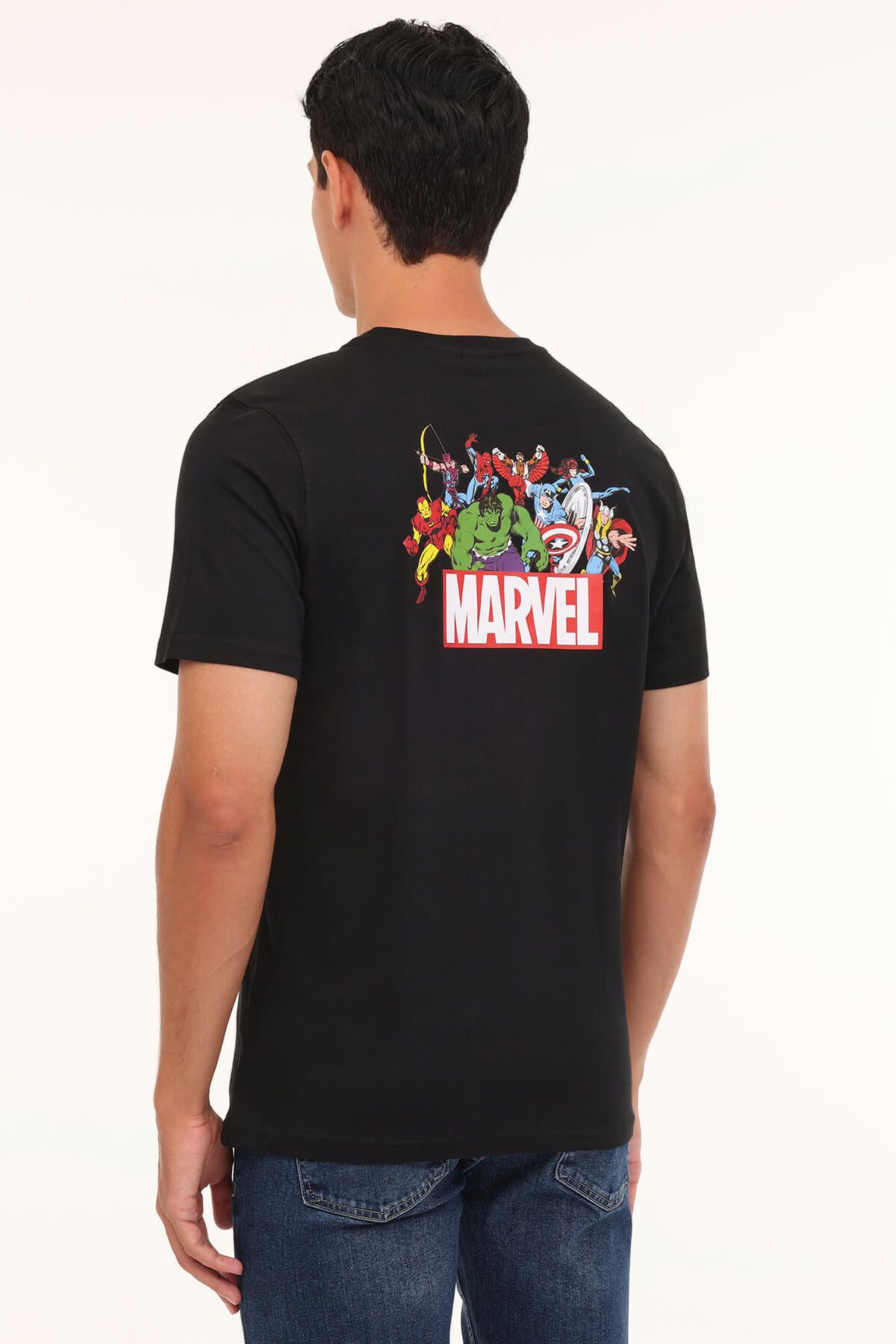 تی شرت آستین کوتاه مردانه مشکی ML MARVEL 11LSN1014 4FX Lumberjack