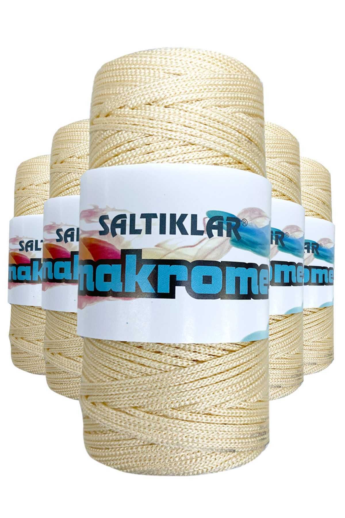 SALTIKLAR 5 Adet Polyester Makrome İpi 270 Krem 100 gr