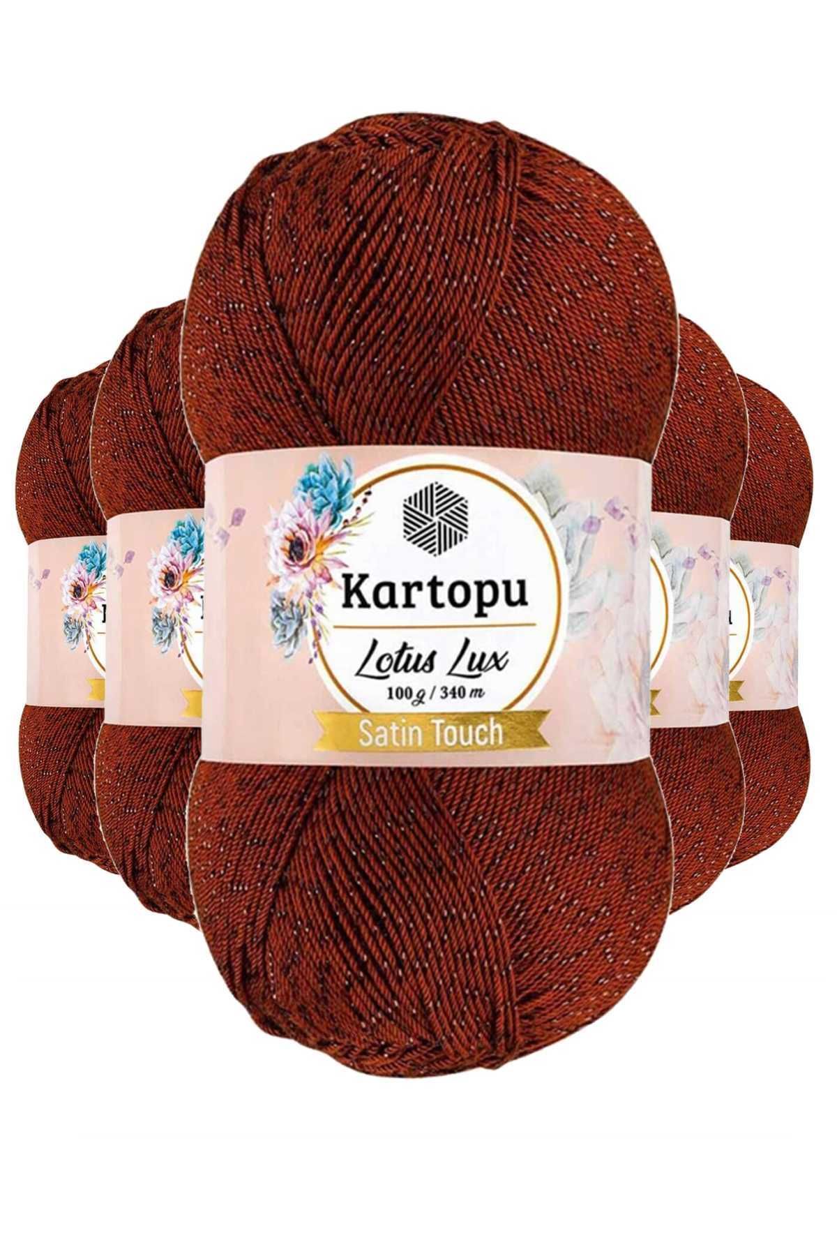Kartopu 5 Adet Lotus Lux Bikini Büstiyer Bluz Simli Örgü İpi K834 Taba