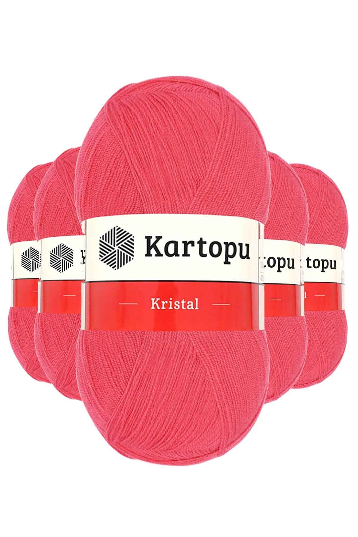 Kartopu 5 Adet Kristal Çift Katlı El Örgü Lif İpi Nar Çiçeği K812