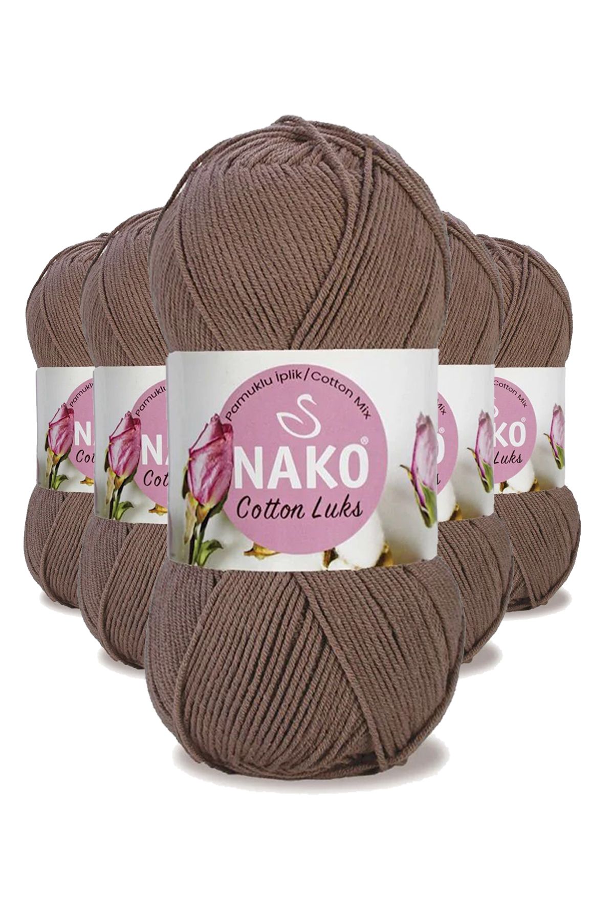 NAKO 5 Adet Cotton Lüks Yelek Tunik Kazak Bluz Hırka İpi Yünü Toprak 97583
