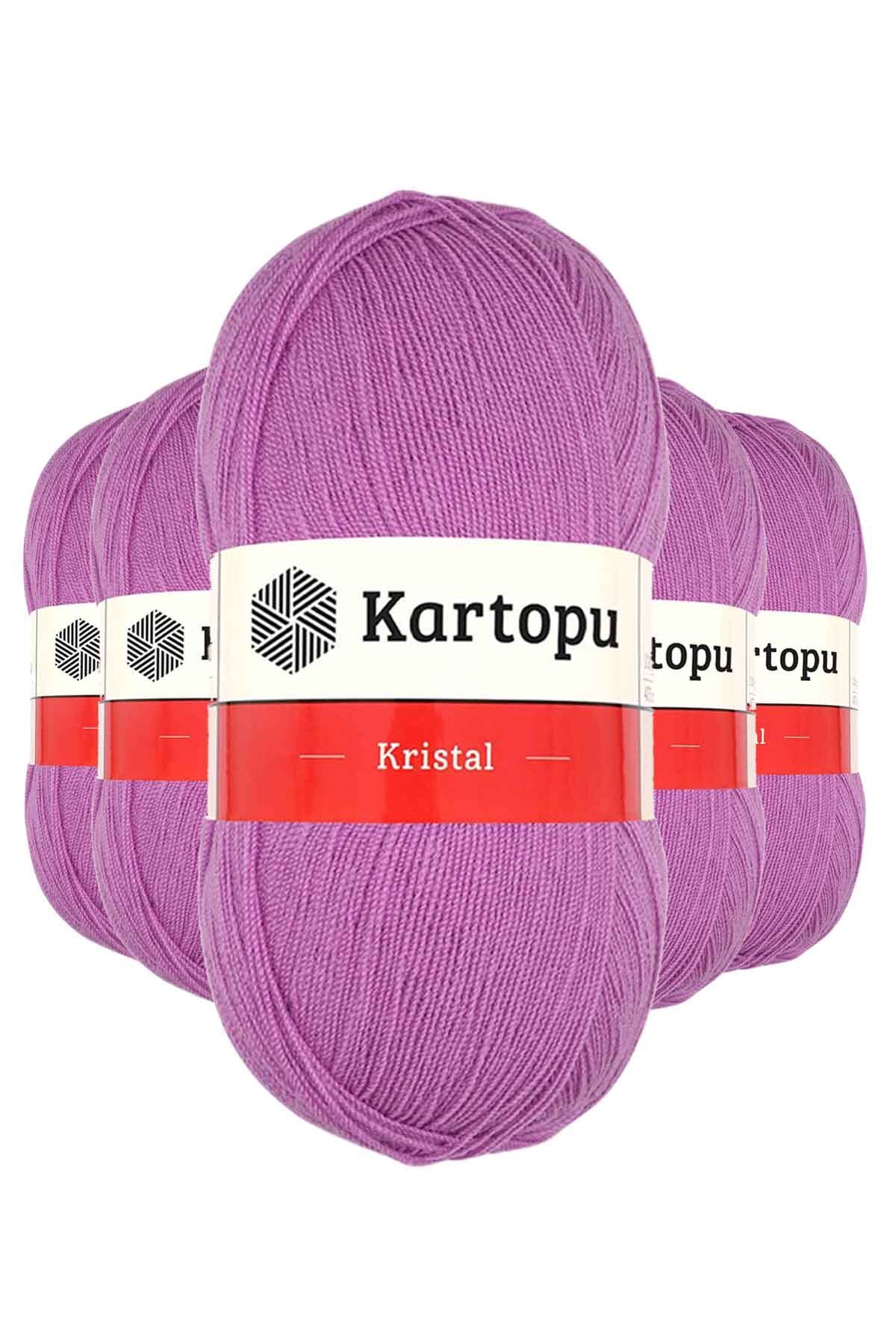 Kartopu 5 Adet Kristal Çift Katlı El Örgü Lif İpi Leylak K805