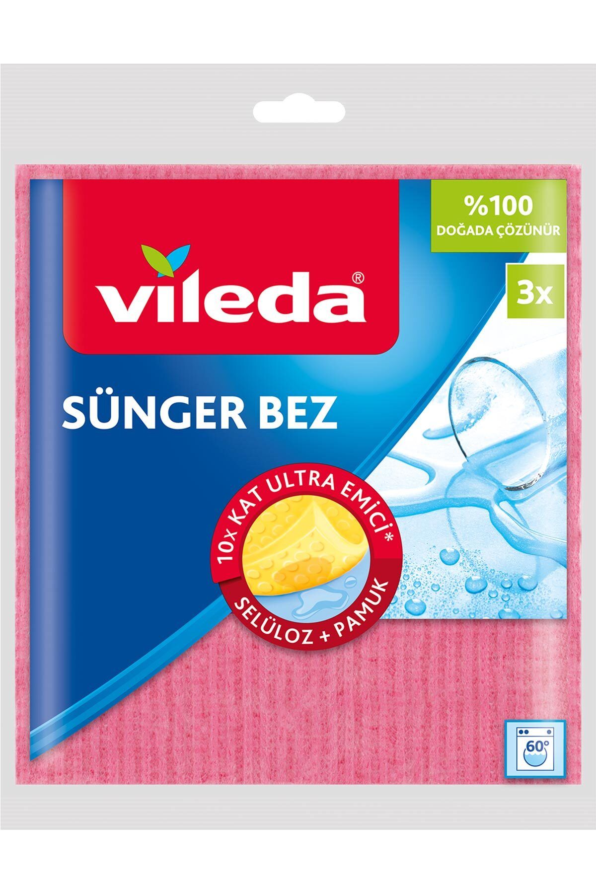 Vileda Doğada Çözünebilir 3 Lü Sünger Bez