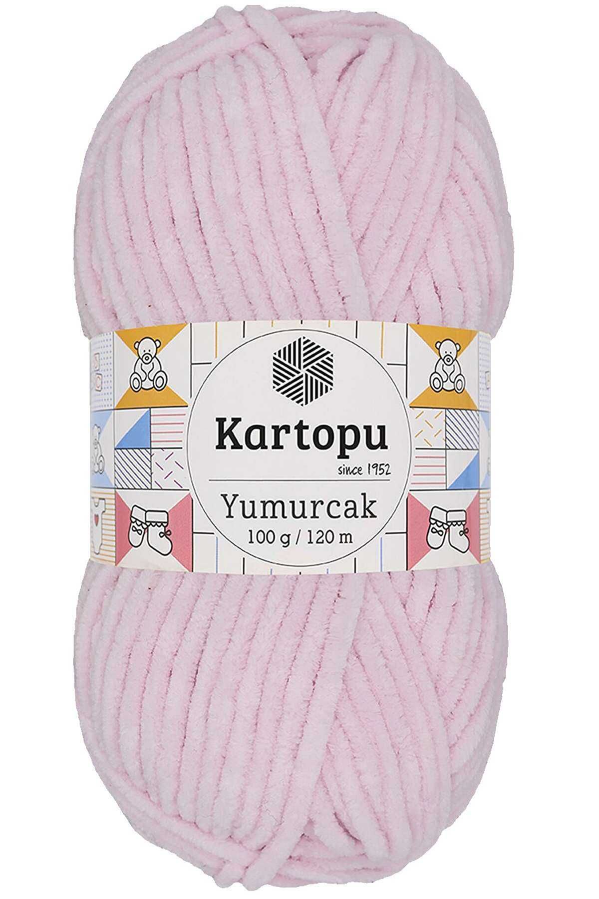 Kartopu 1 Adet Yumurcak Kadife El Örgü İpi Toz Pembe K1562