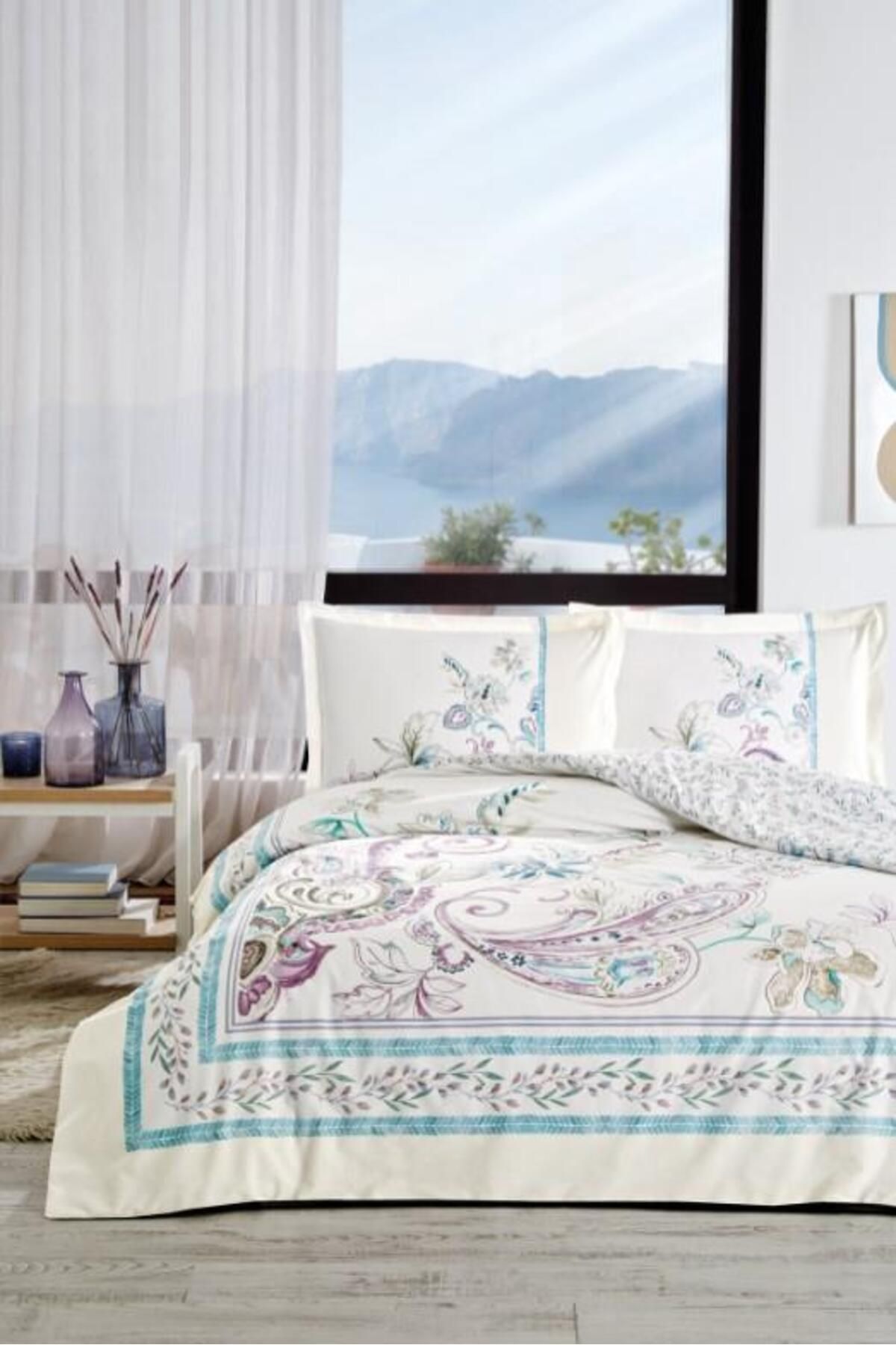 FAYMEM GLOBAL Özdilek Çift Kişilik Ranforce Nevresim Takımı Flor Bohemia Lila