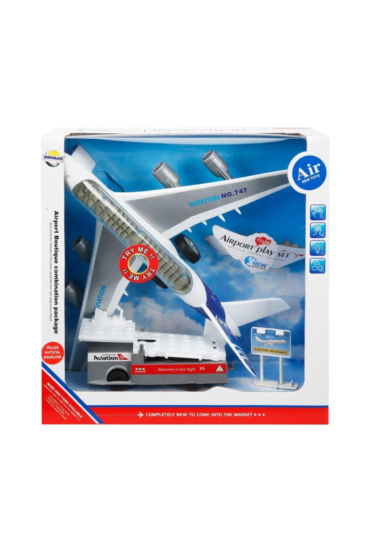 AIRLINE セット Genel Markalar 747-30 - UÇAK SETI ARACLI ISIK/SES KUTULU - Fiyatı
