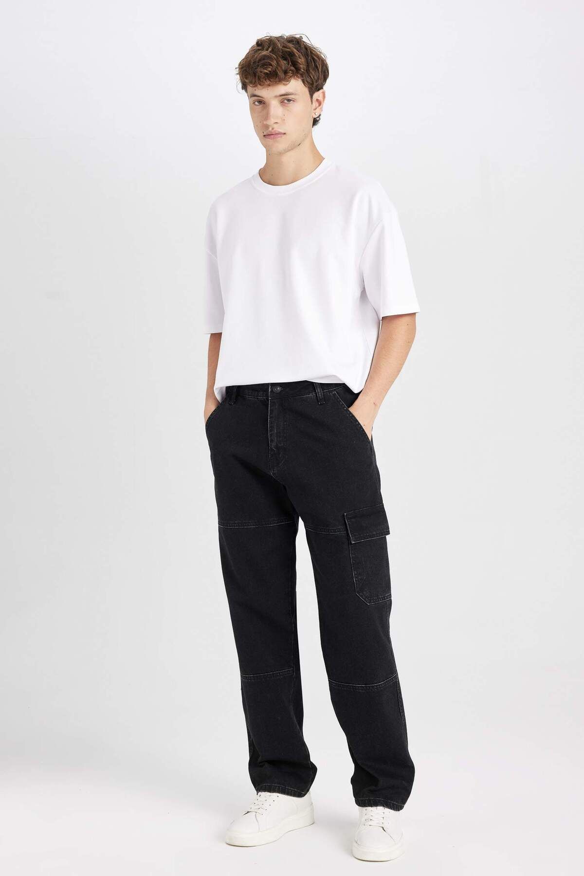 DeFacto-Dfc - Wide Leg Cargo Pocket Jean Trousers - Regular Waist, Wide Leg Fit 2