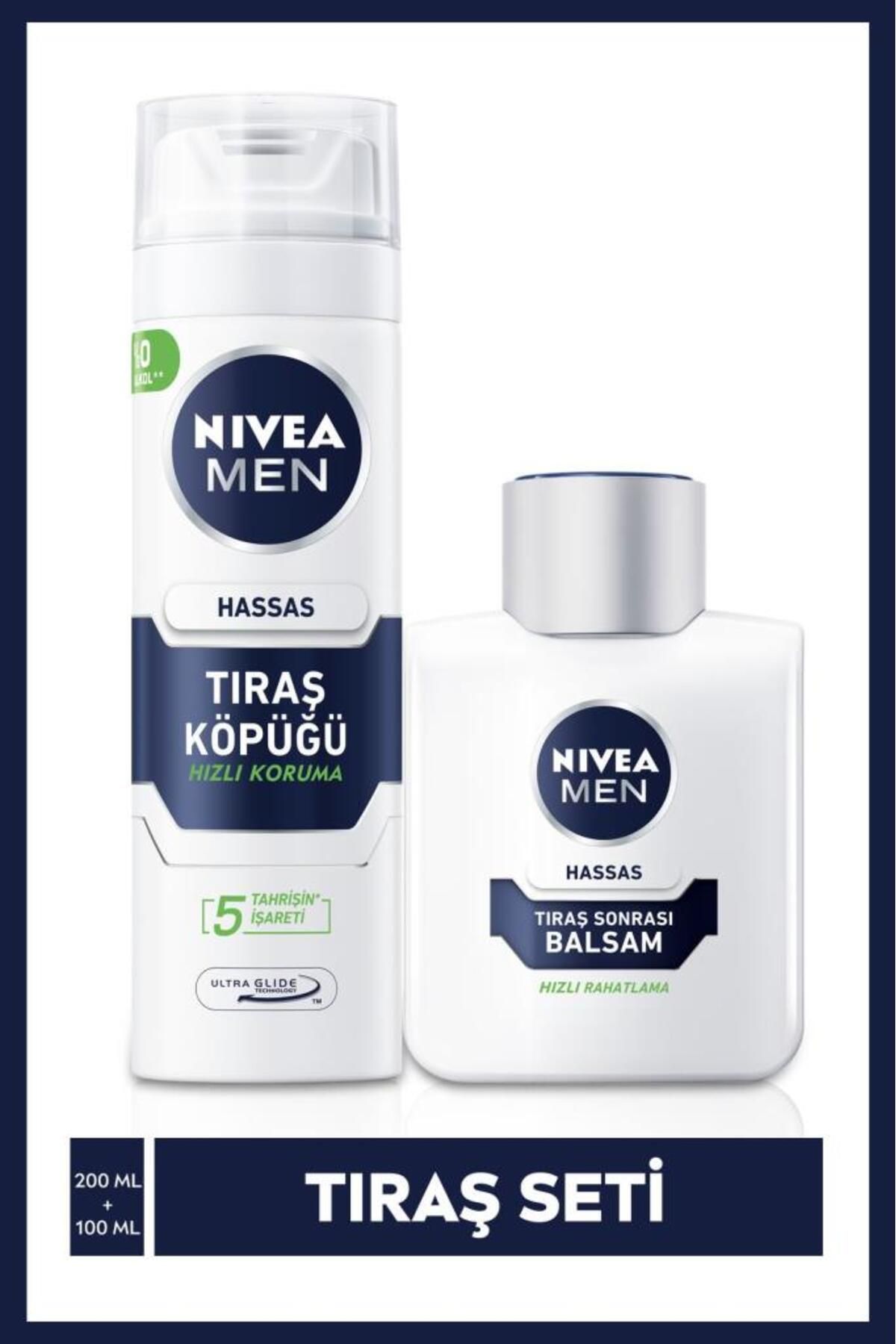 NIVEA Men Hassas Tıraş Köpüğü 200 ml Tıraş Sonrası Balsam Hassas 100 ml