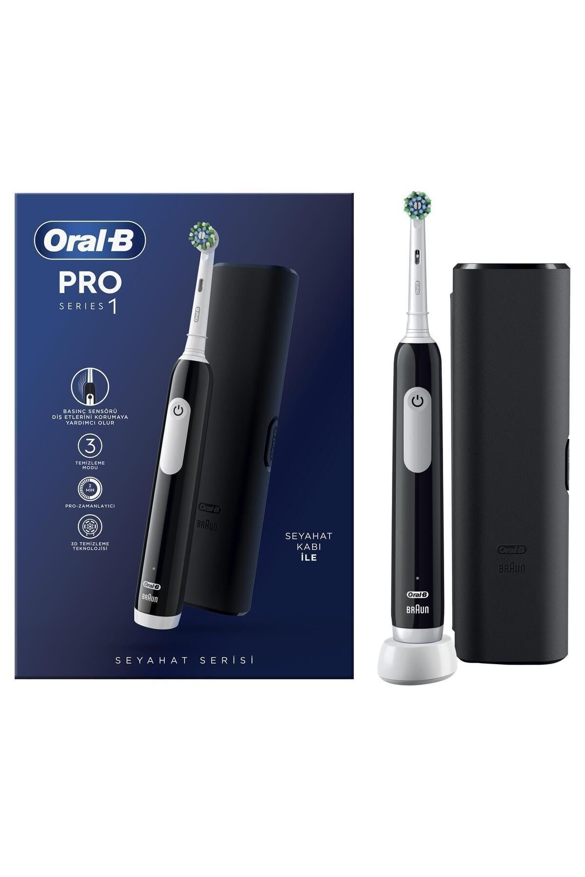 Oral-B Pro Series 1 Şarjlı Diş Fırçası Siyah + Seyahat Kabı