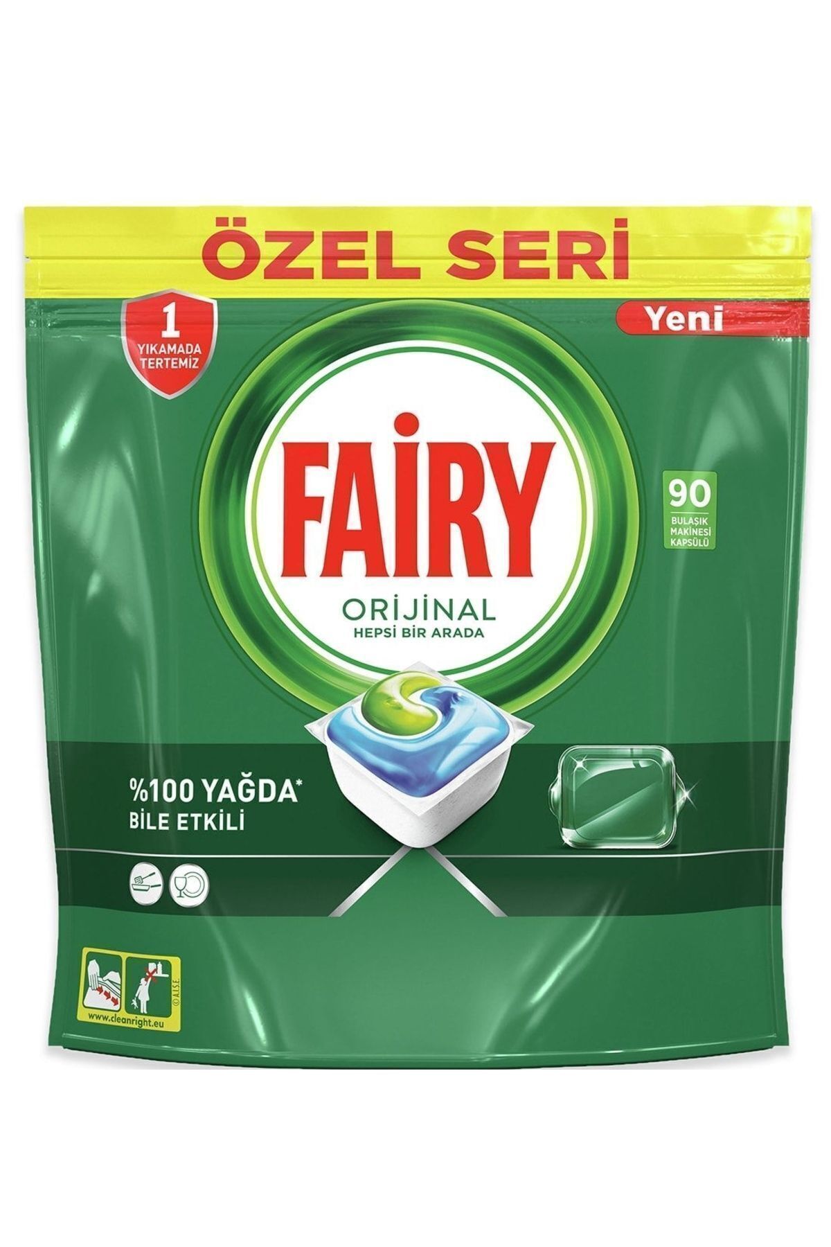 Fairy Hepsi Bir Arada Bulaşık Deterjanı Orijinal Kapsül 90 Lı