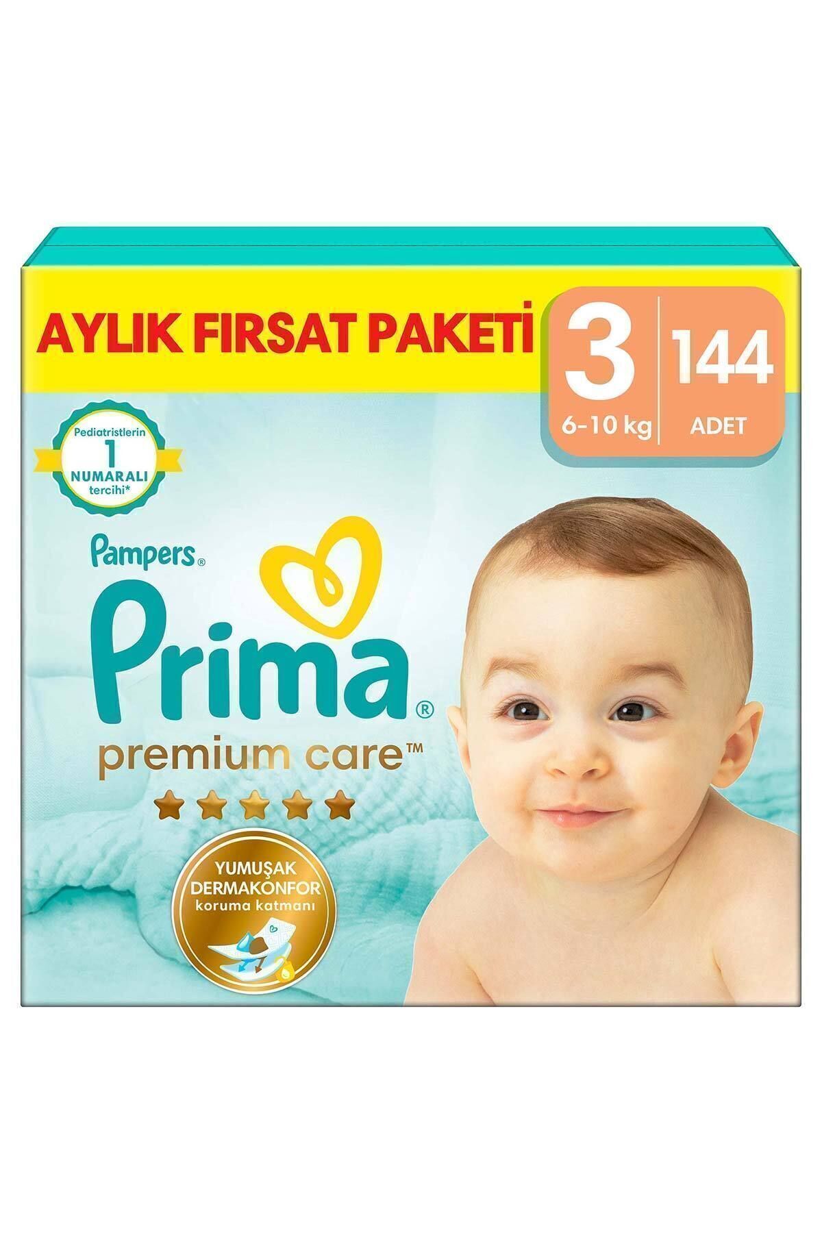 Prima Bebek Bezi Premium Care 3 Beden 144 Adet Aylık Fırsat Paketi