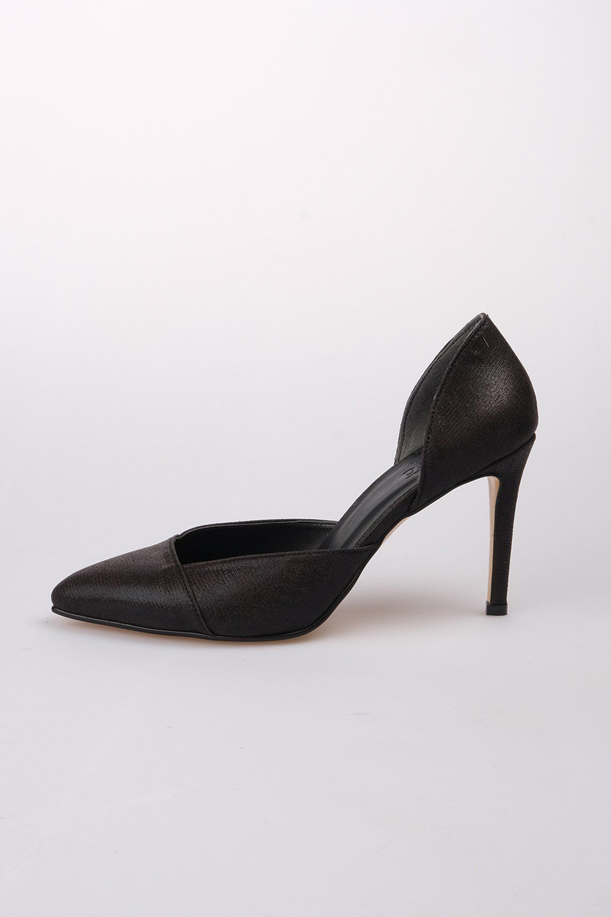 Mio Gusto-Brien Metallic-Schwarz-Farbstoff-Abendkleid-Stiletto-Damenschuhe mit Absatz 6