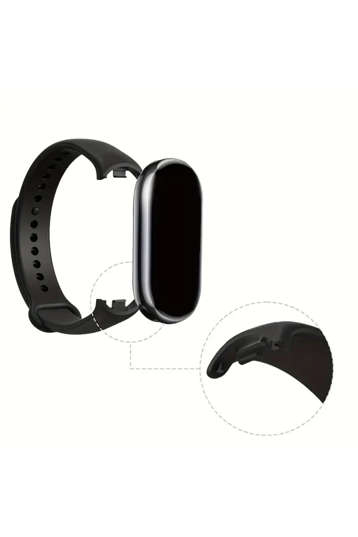 Fibaks-Xiaomi Mi Band 8/9 - Classic Color Silicone Strap Bracelet, Smart Lanyard 3