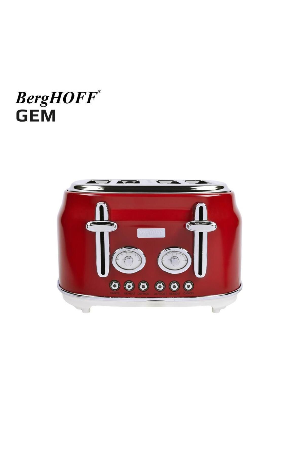 Berghoff-Gem Retro Red Four Slice Toaster 3