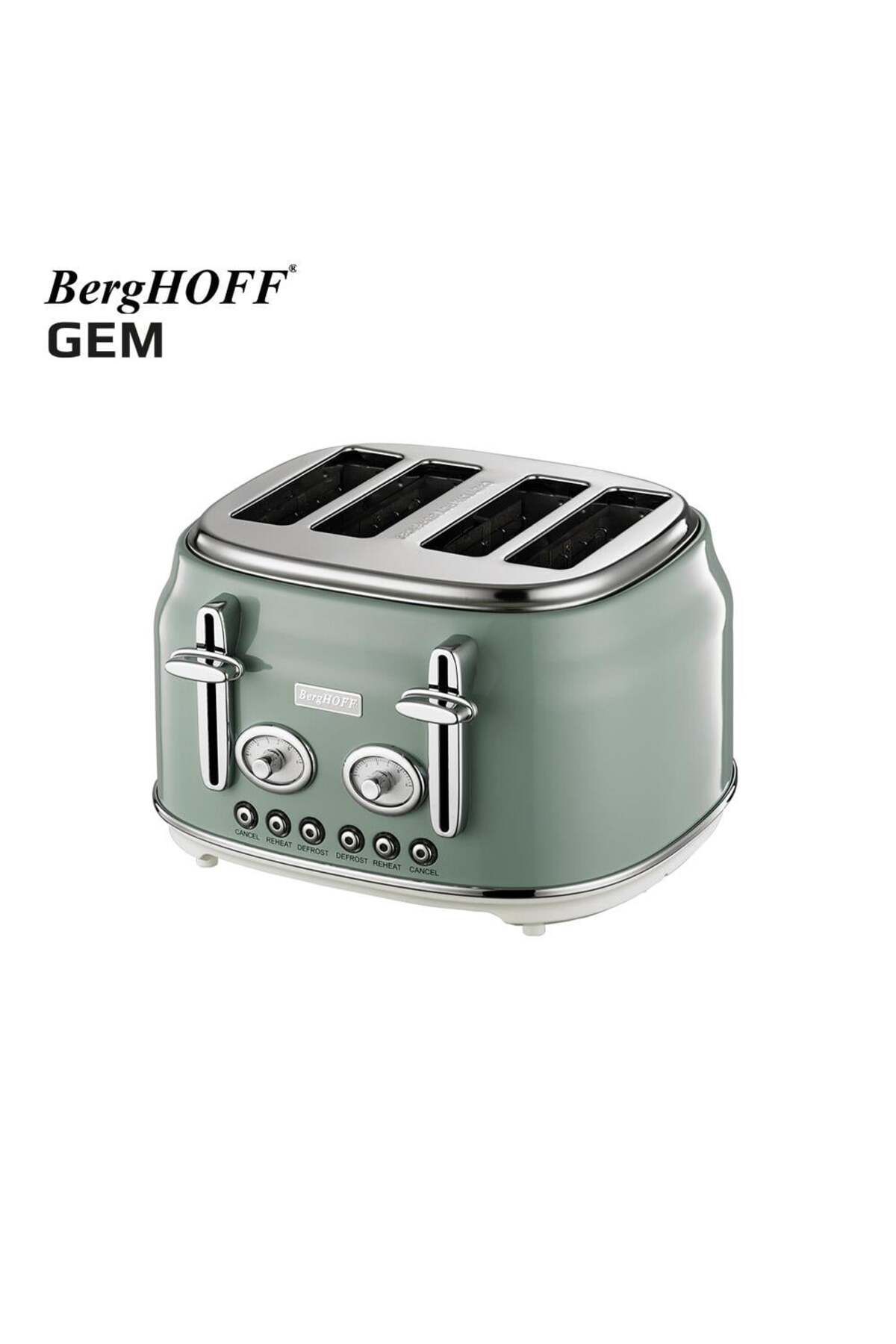 Berghoff Gem Retro Mint Yeşil Dört Dilim Ekmek Kızartma Makinesi