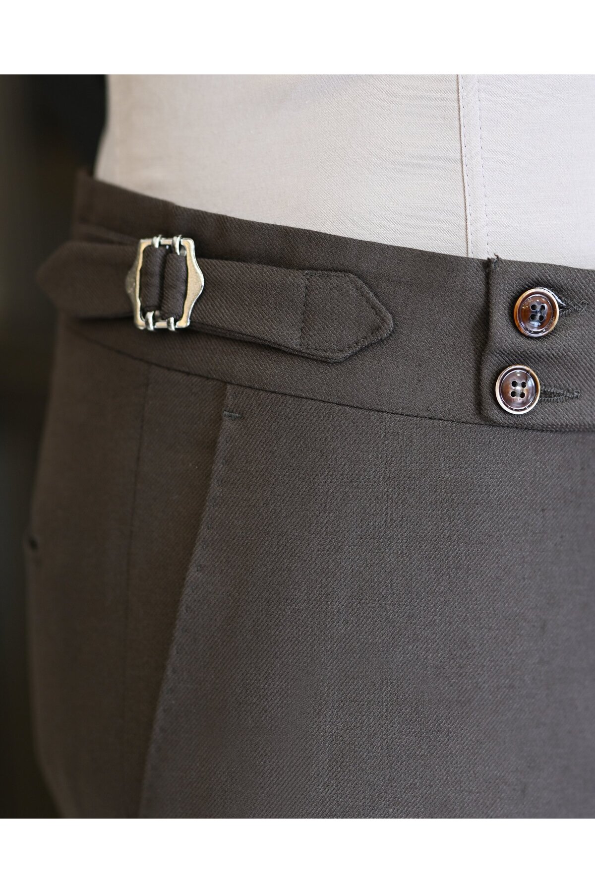 İtalyan stil slim fit ceket yelek pantolon takım elbise kahverengi T11482 — قهوه‌ای — تصویر 3 از 6