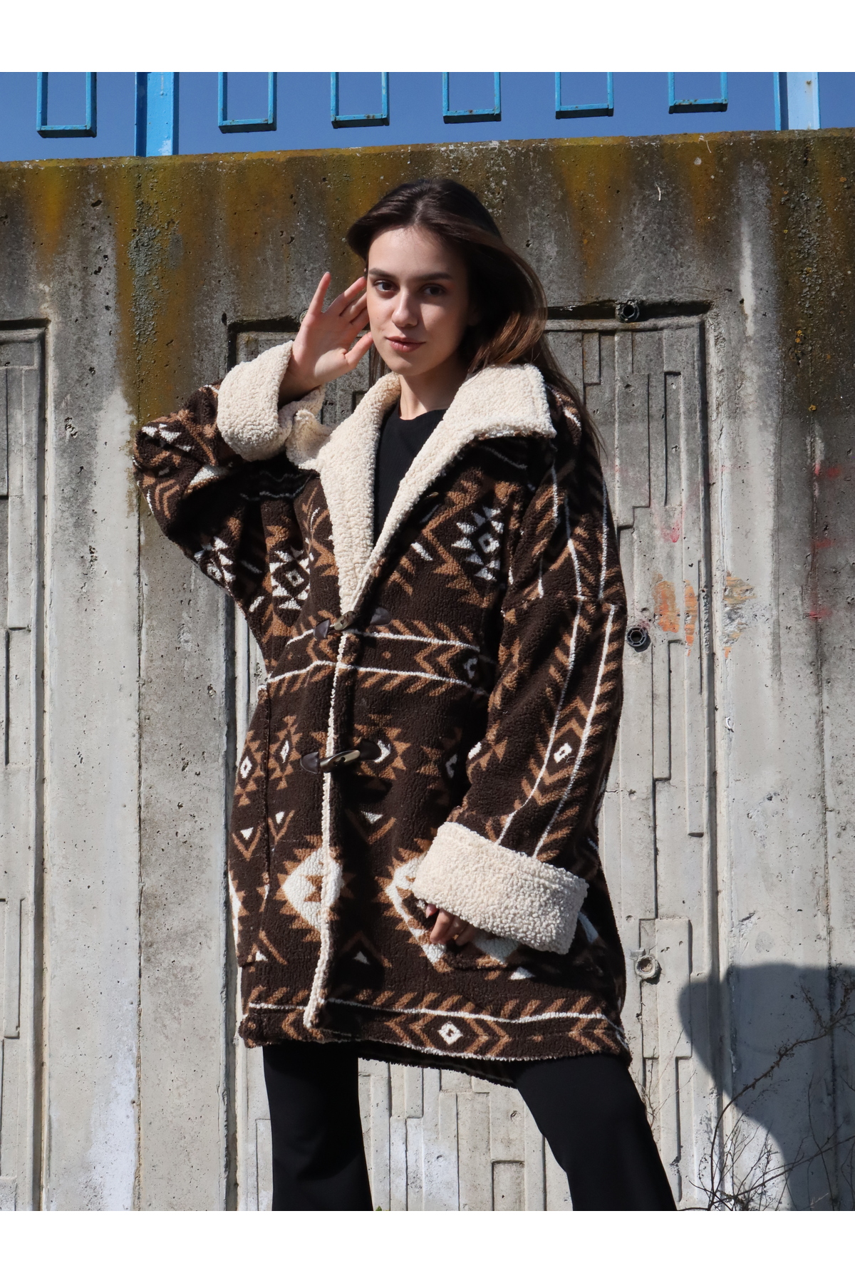 Su Koleksiyon  Navajo Palto - Görsel 6